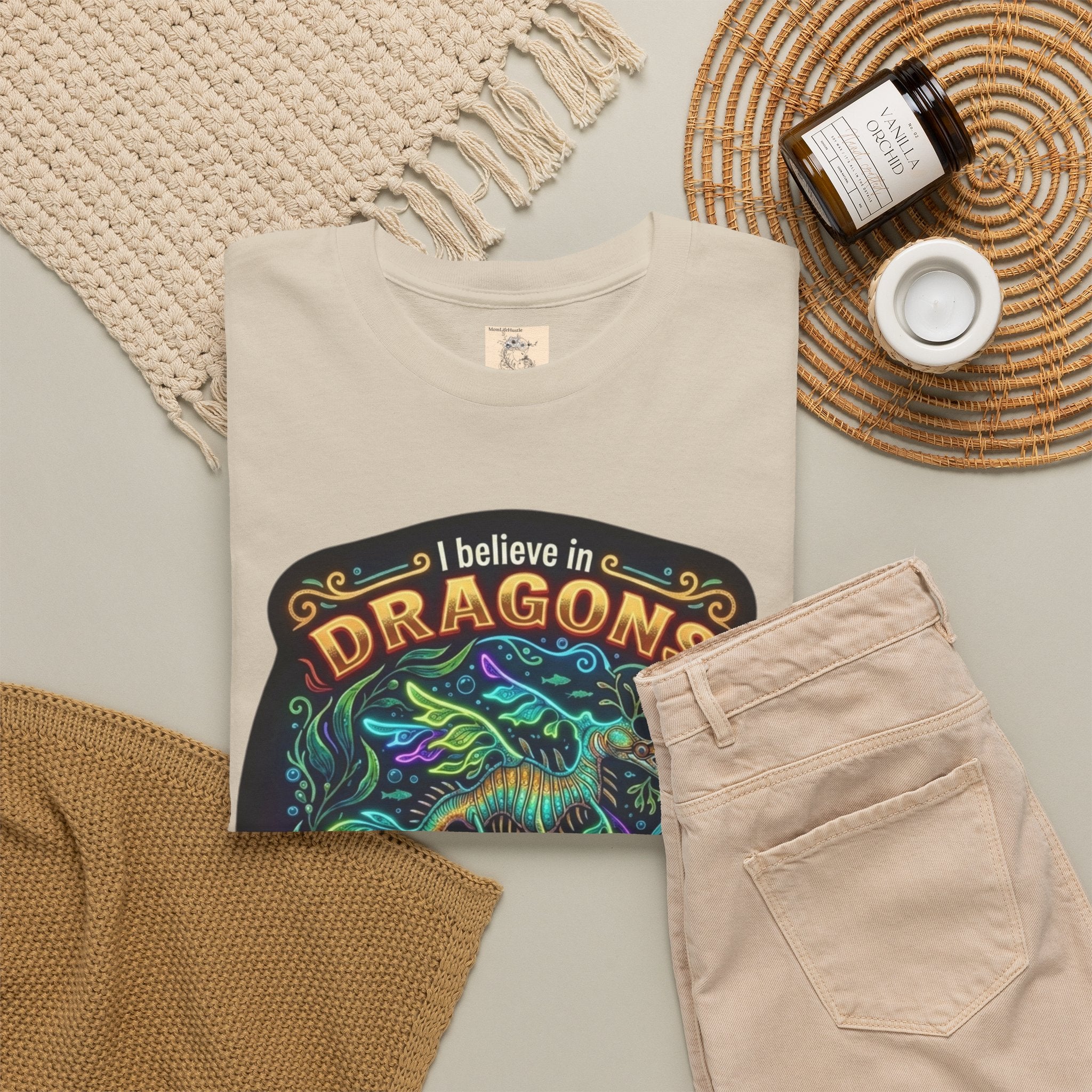 T-Shirt | 'I Believe in Dragons' Colorful Graphic Tee
