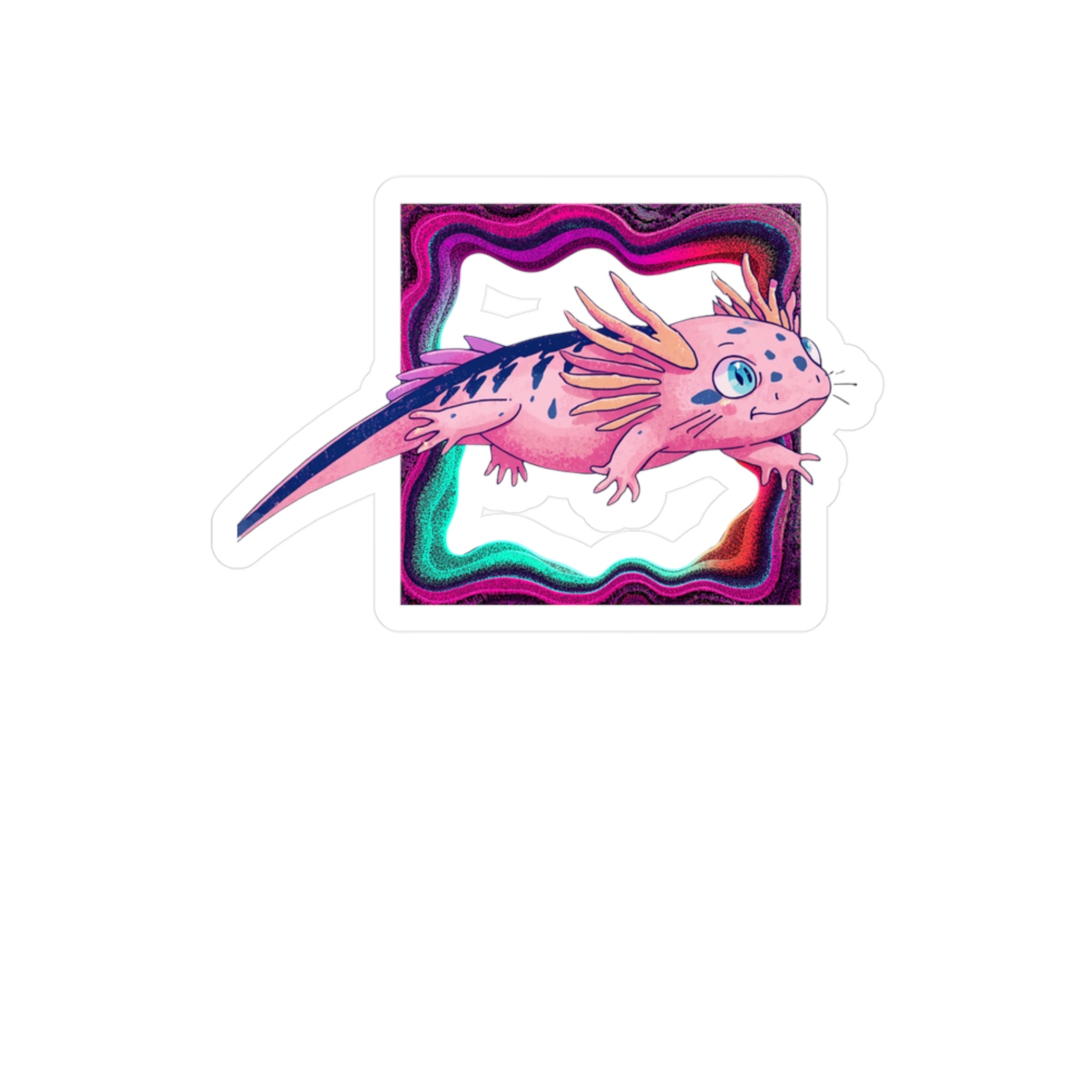 Vinyl Decal | Cute Pink Axolotl Kiss-Cut Sticker