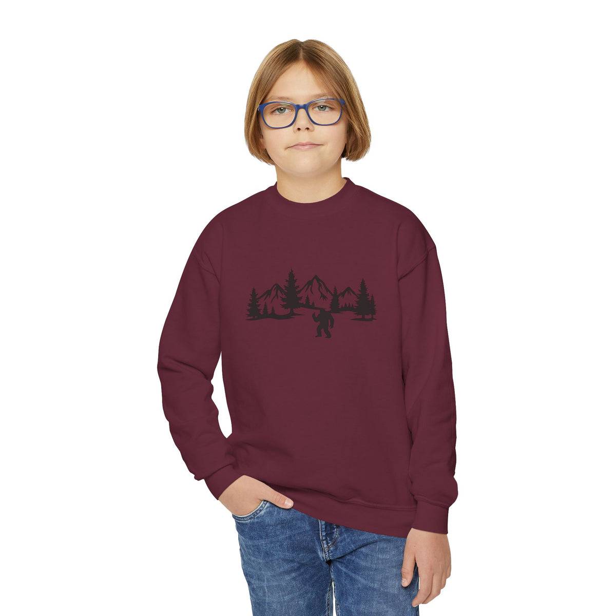 Thumbs Up Bigfoot Youth Sweatshirt