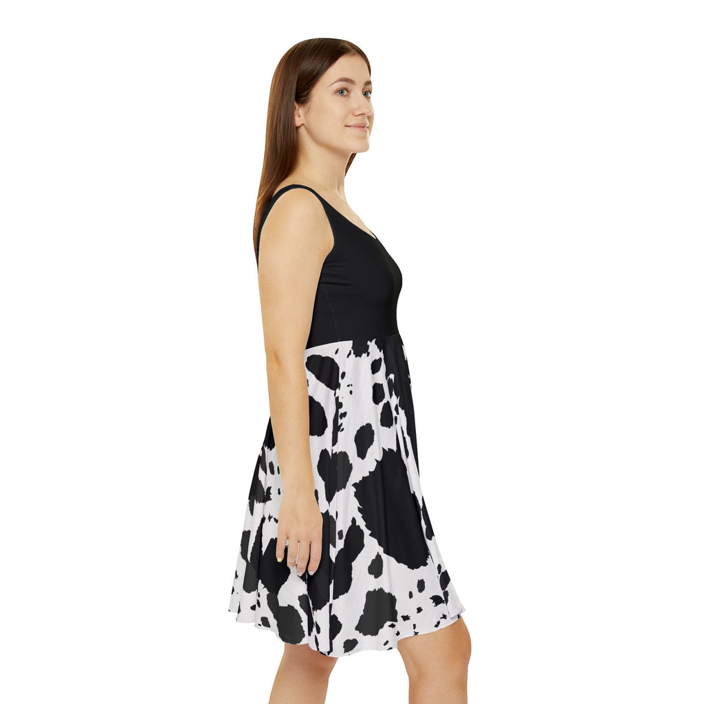 Women's Skater Dress | Retro Cowhide Print Sundress