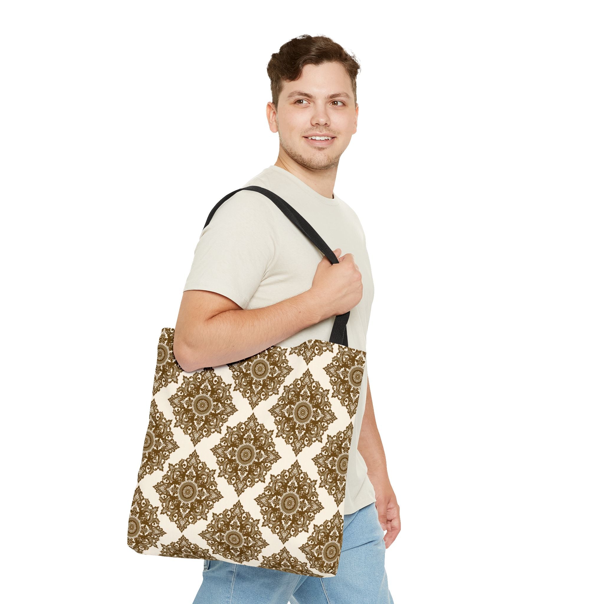 Tote Bag | Boho Gold Medallion Pattern