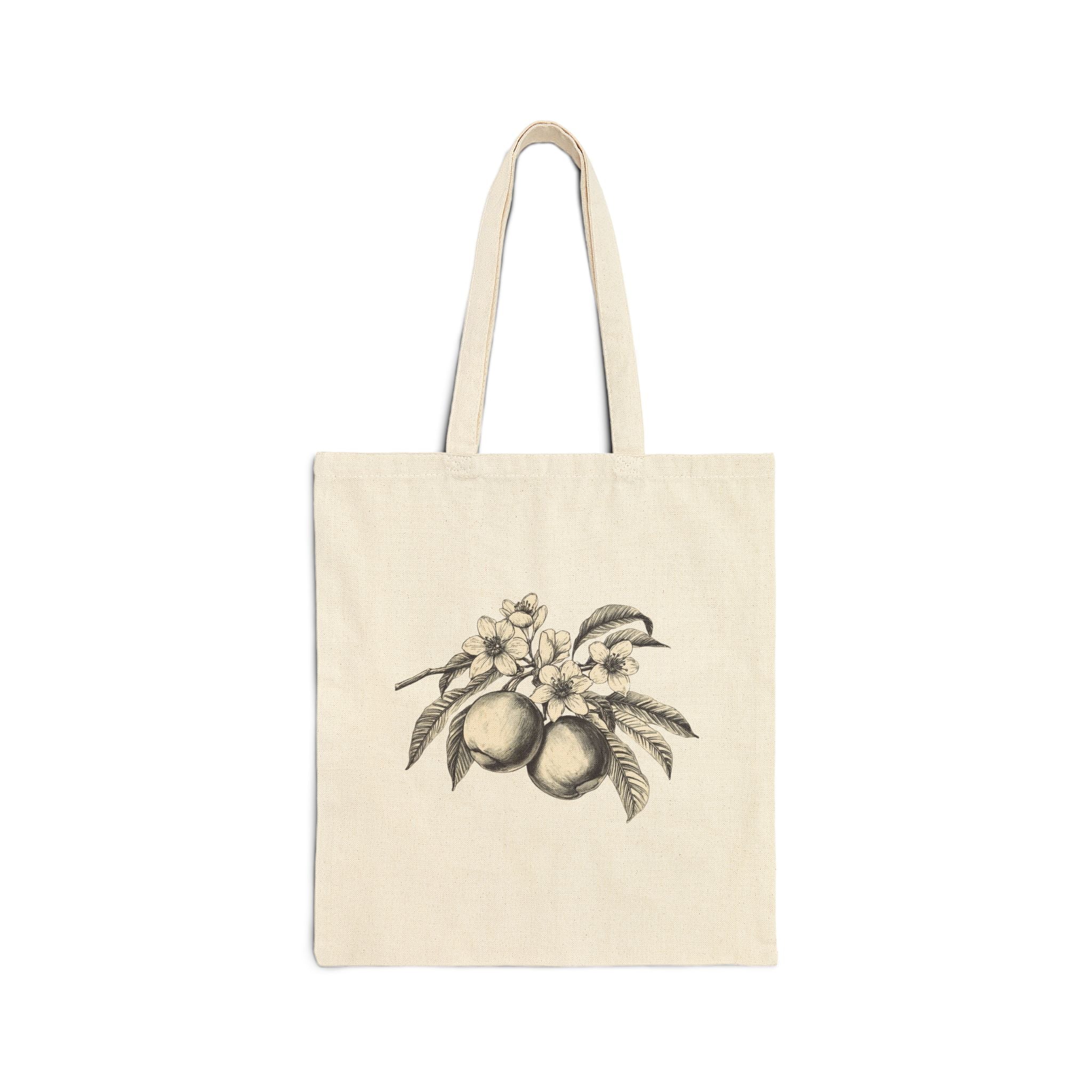 Tote Bag | Vintage Peach Botanical Illustration
