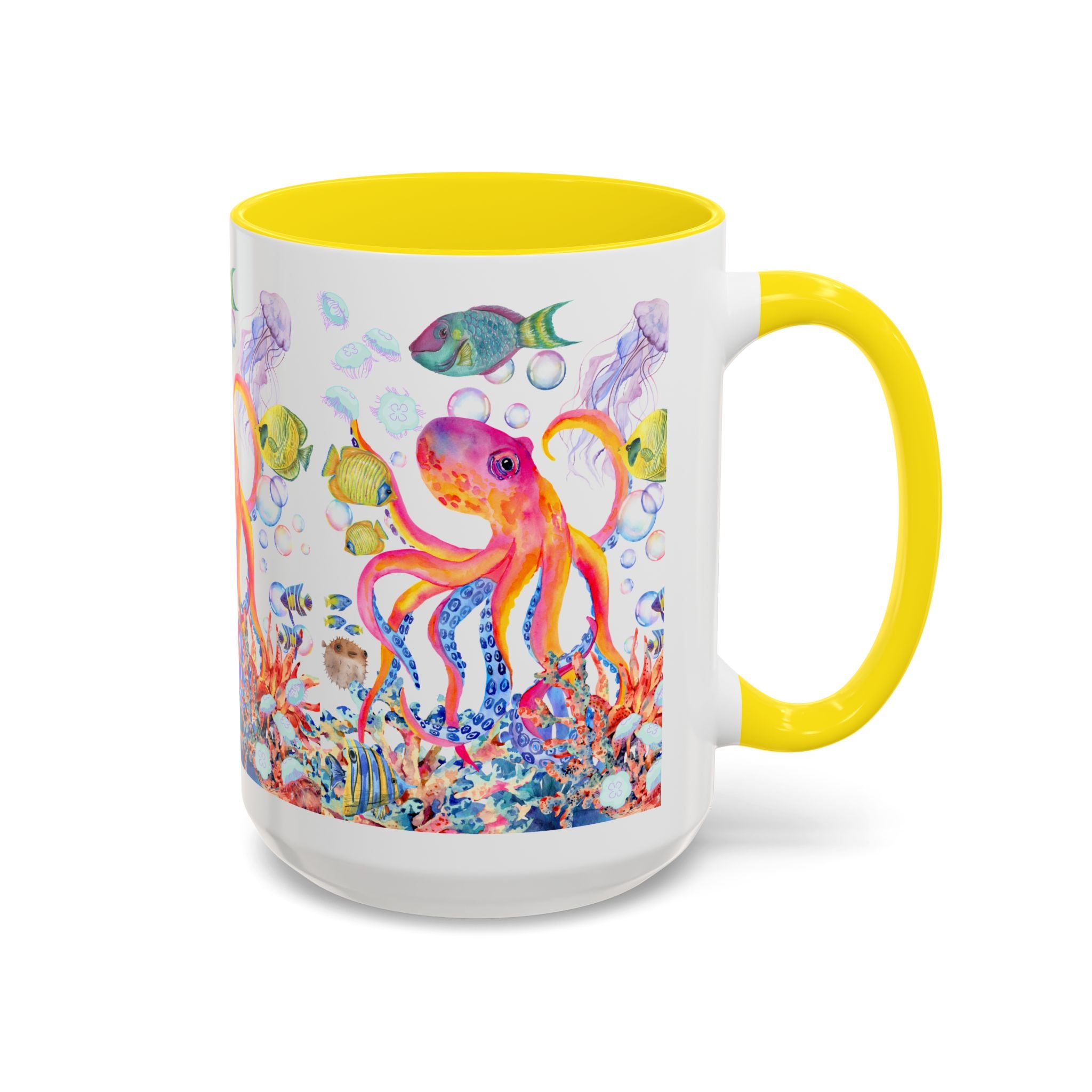 Coffee Mug | Colorful Octopus Accent Mug 11/15oz