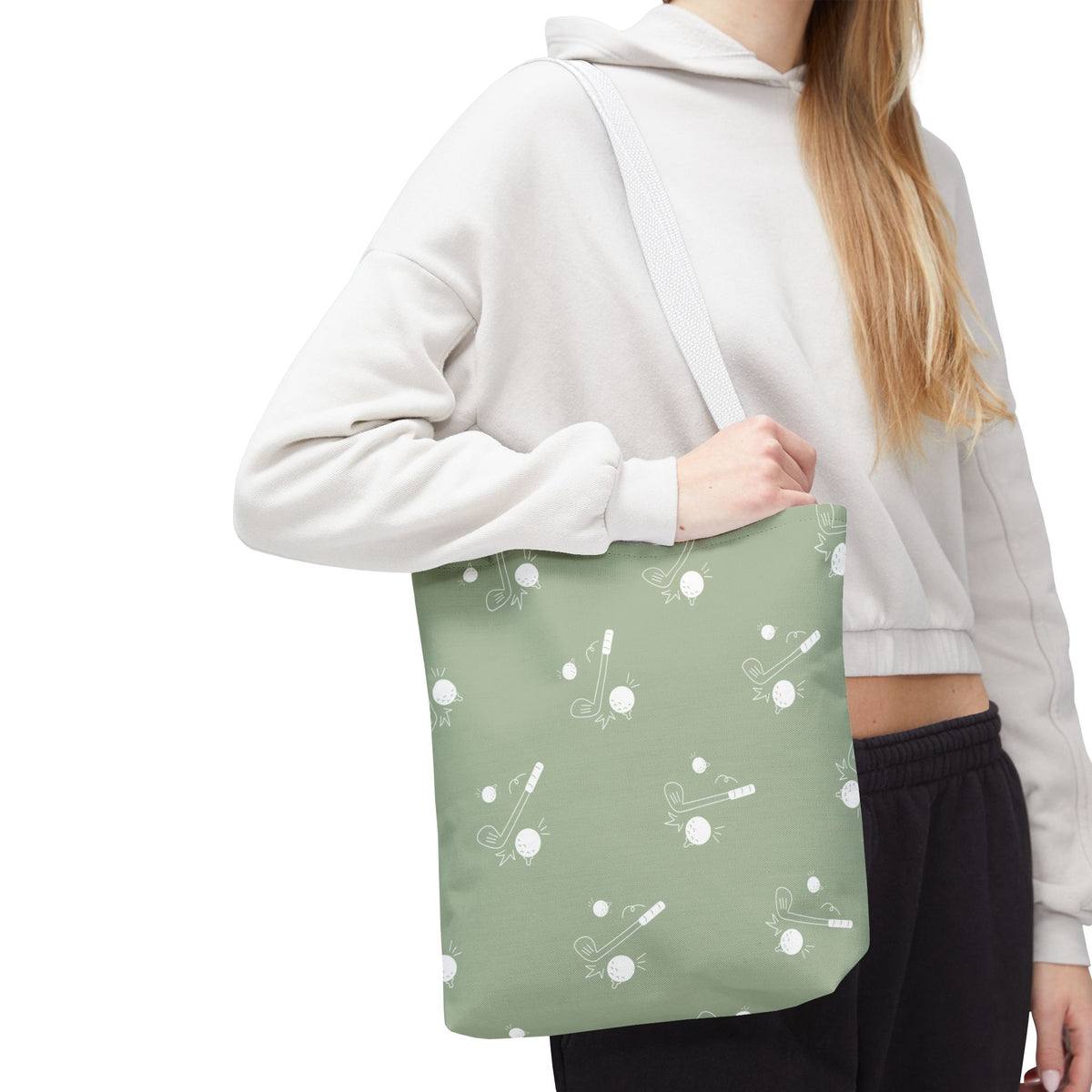 Sage Green and Golf Pattern Tote Bag