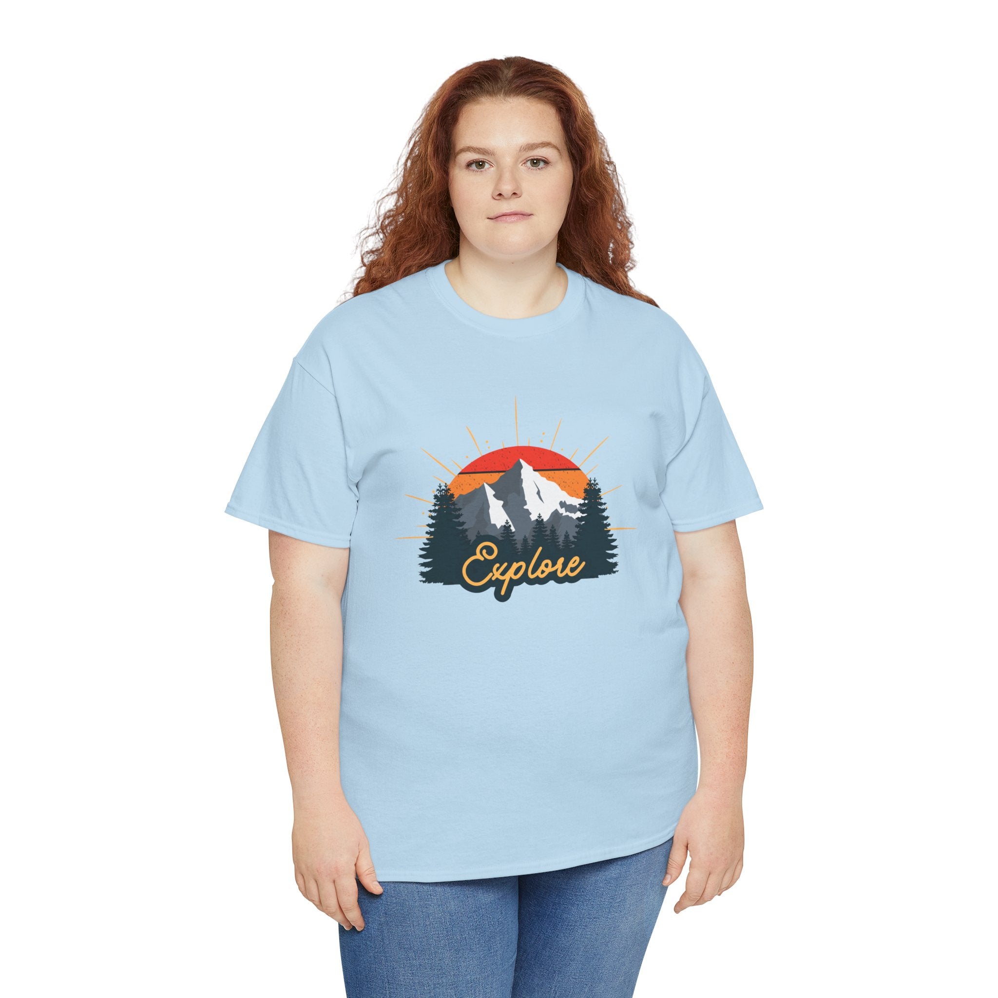T-Shirt | Vintage Sunset 'Explore' Outdoor Adventure Shirt