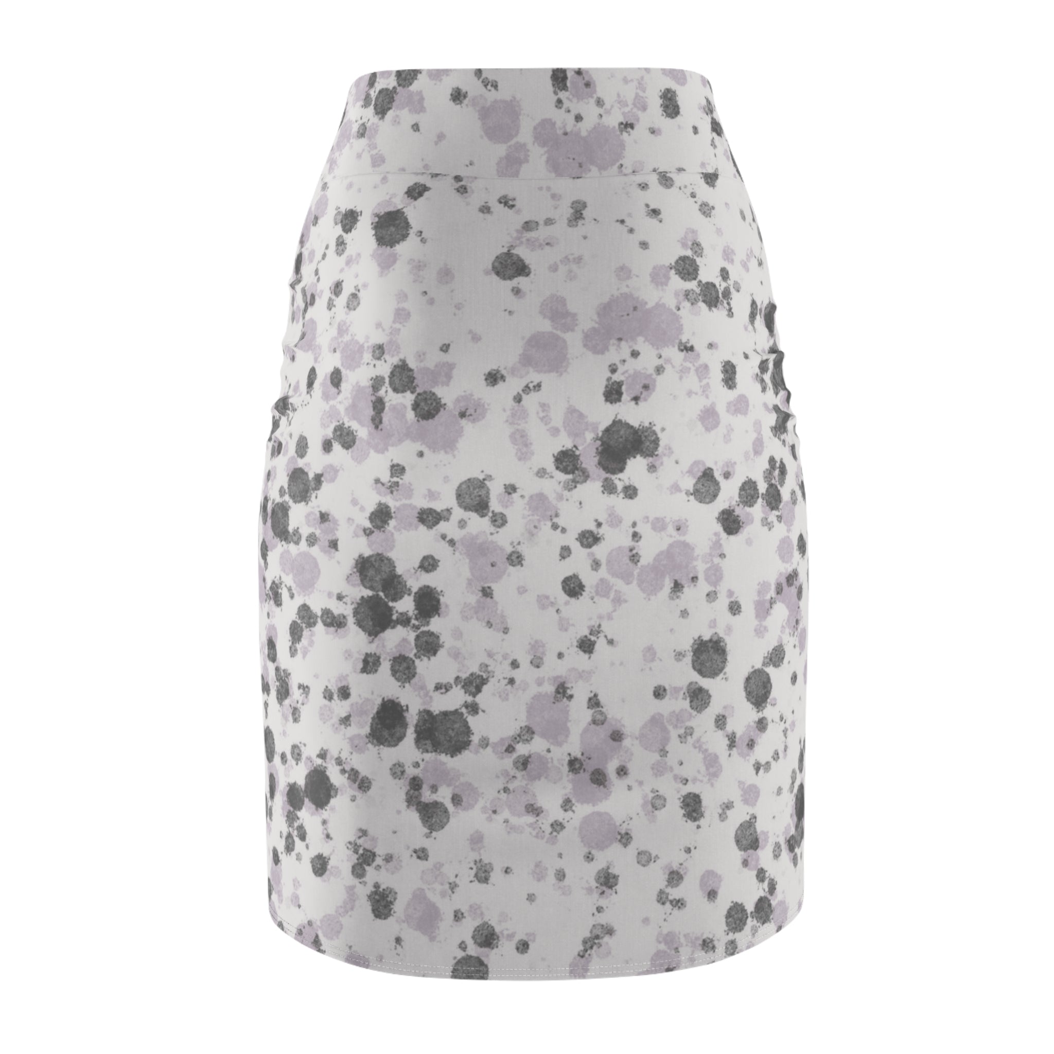 Women's Pencil Skirt | Lavender Gray Abstract Watercolor Spot Midi
