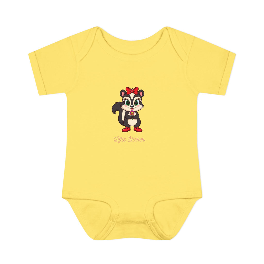 Baby Bodysuit | Cute Skunk Cartoon 'Little Stinker' Graphic Infant Onesie