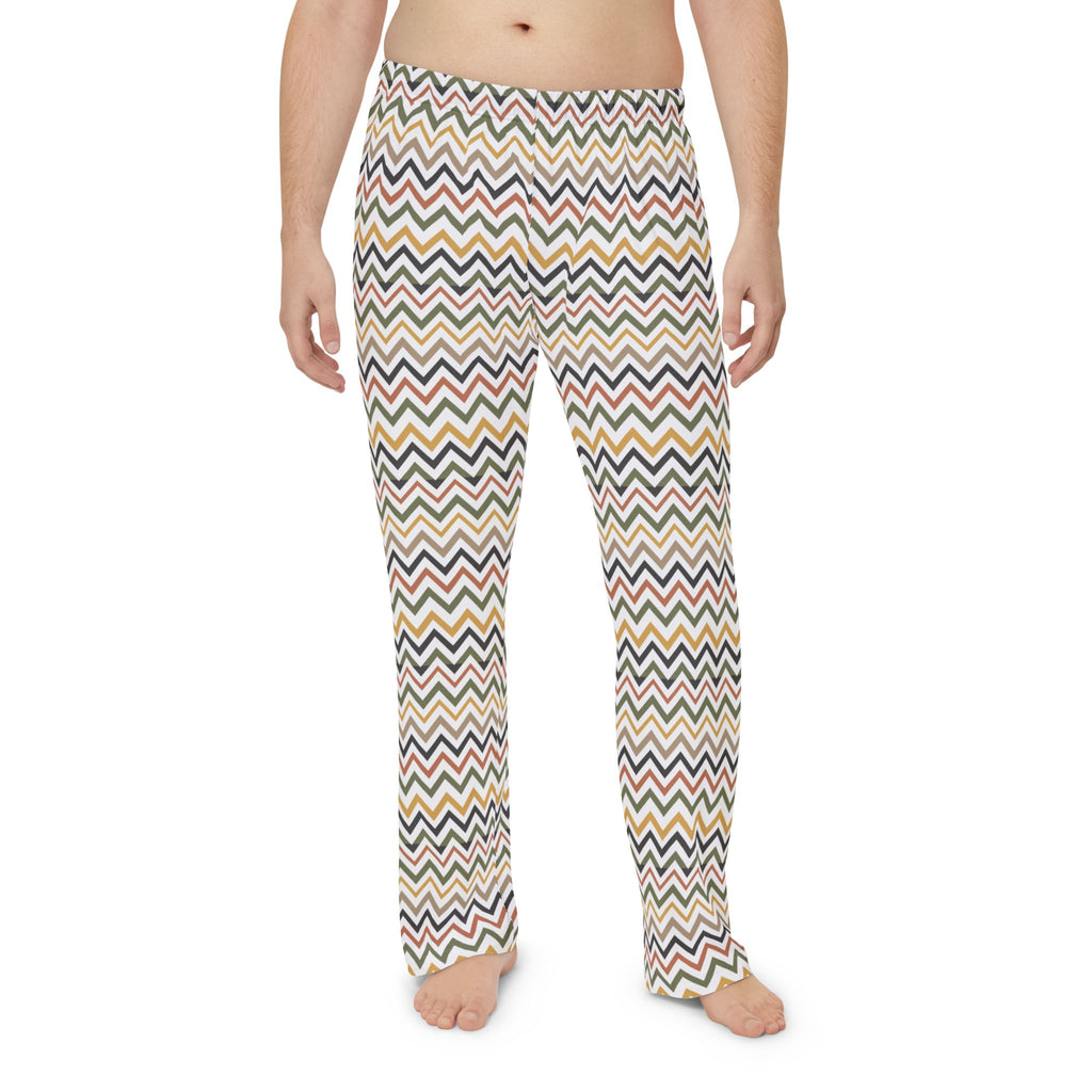 Pajama Pants | Chevron Lounge Pants — Retro Zigzag Men’s Pajama Trousers
