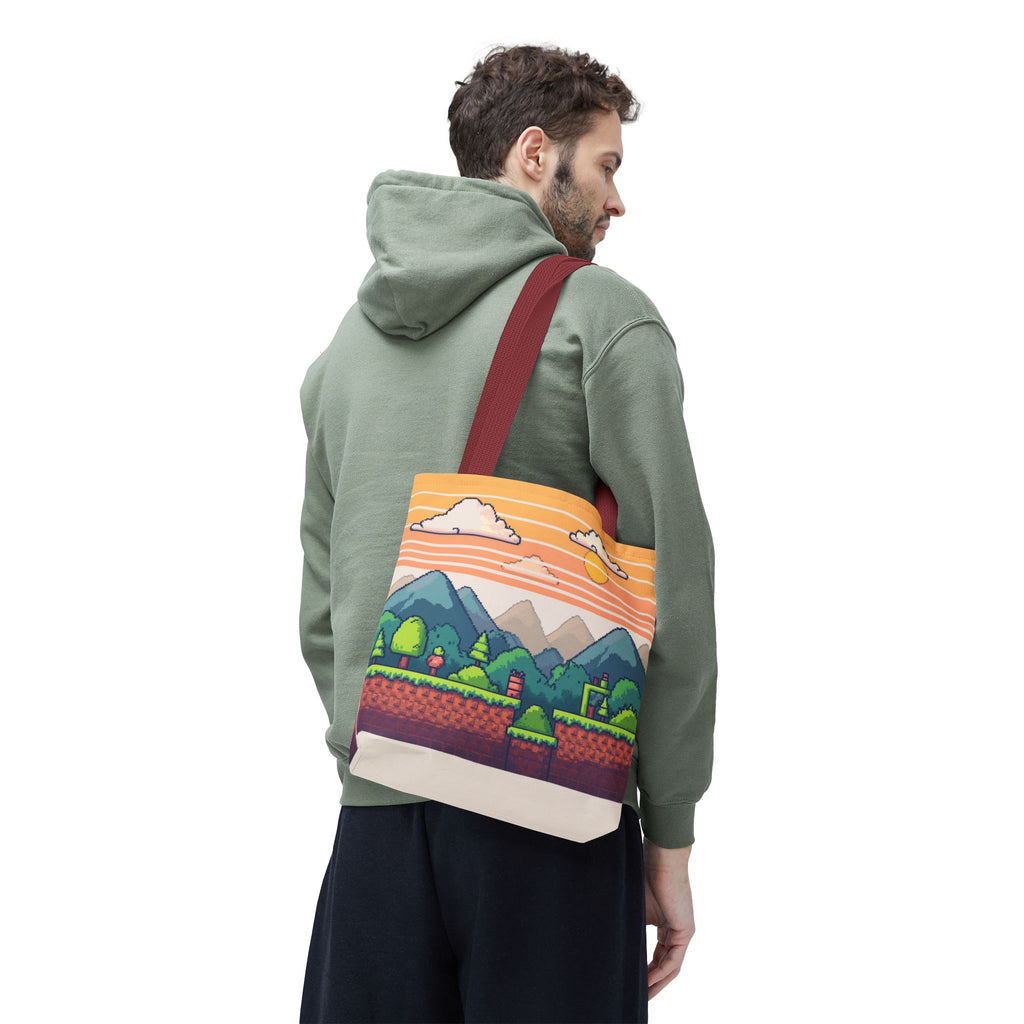 Tote Bag | Pixel Sunset Mountain Gamer Tote