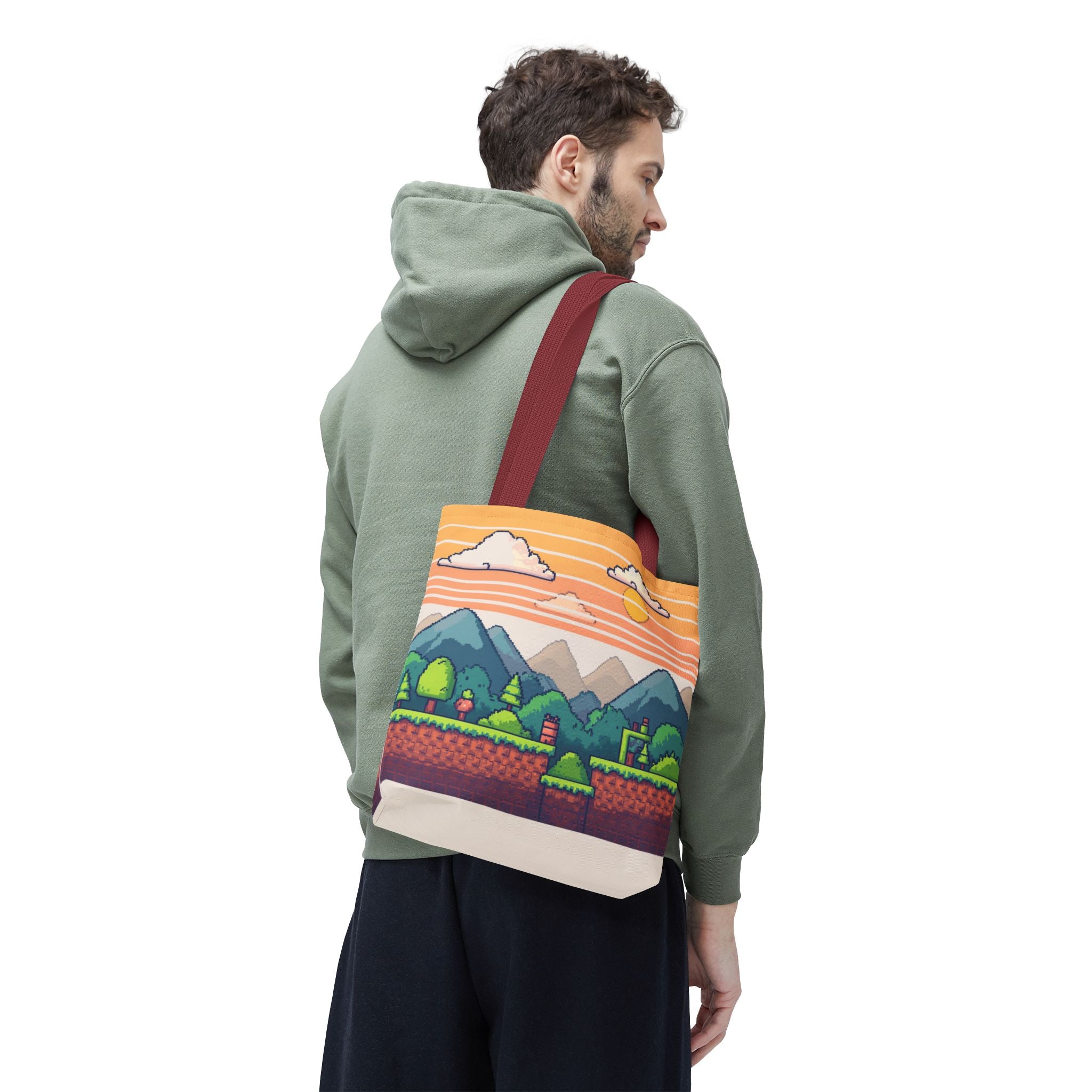 Tote Bag | Pixel Sunset Mountain Gamer Tote