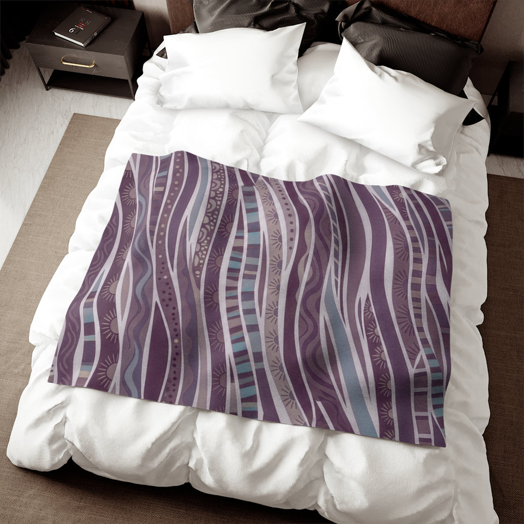 Purple Boho Waves Sweatshirt Blanket