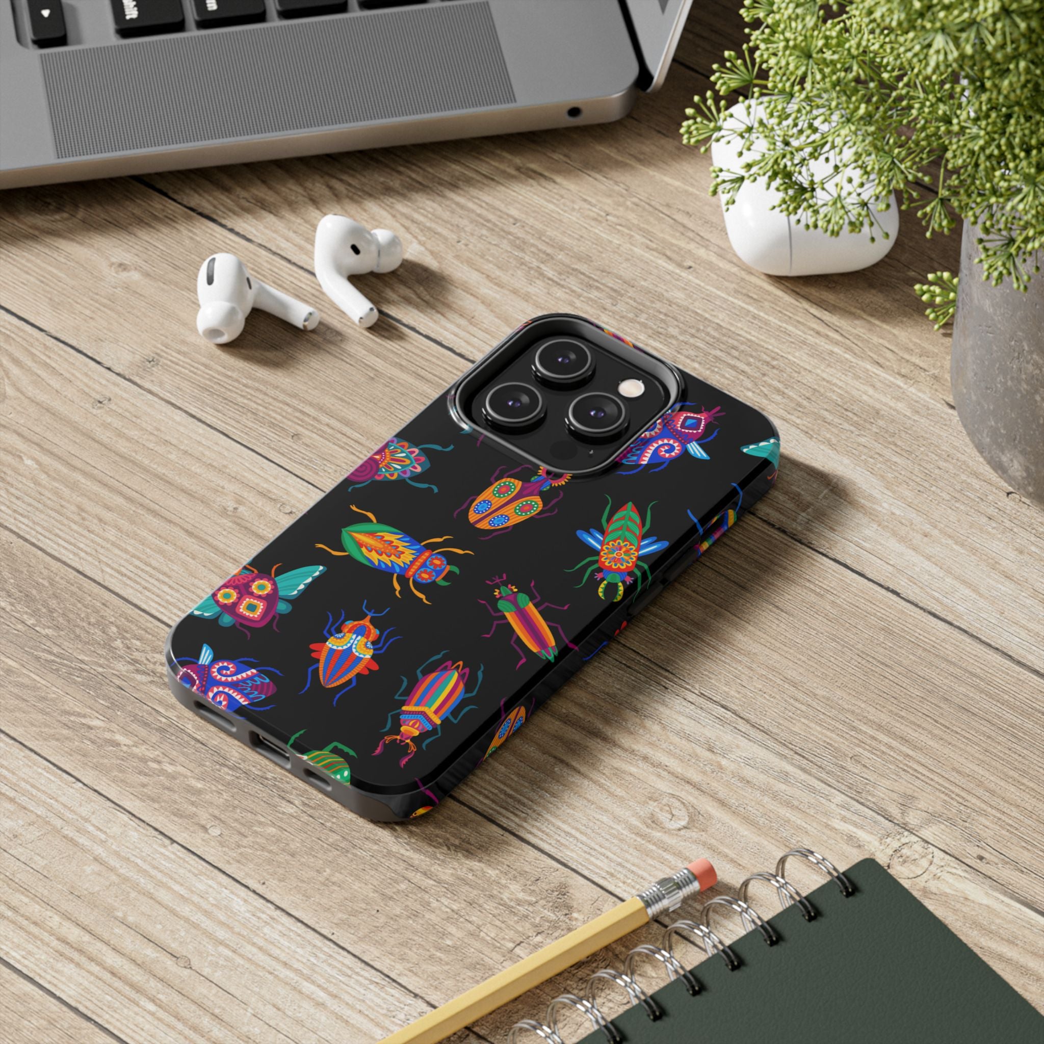 Phone Case | Neon Beetle Pattern Tough Protective Cover