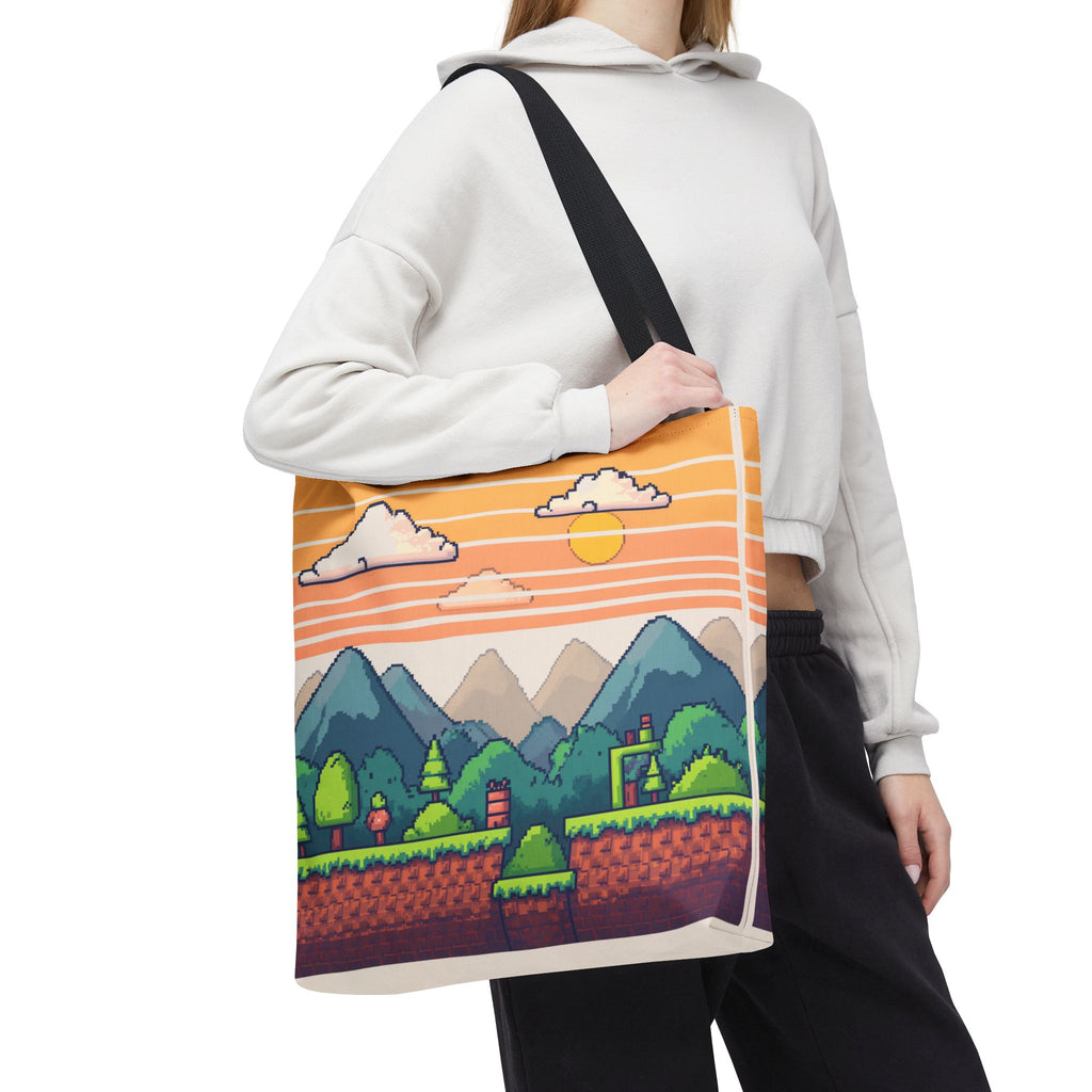 Tote Bag | Pixel Sunset Mountain Gamer Tote
