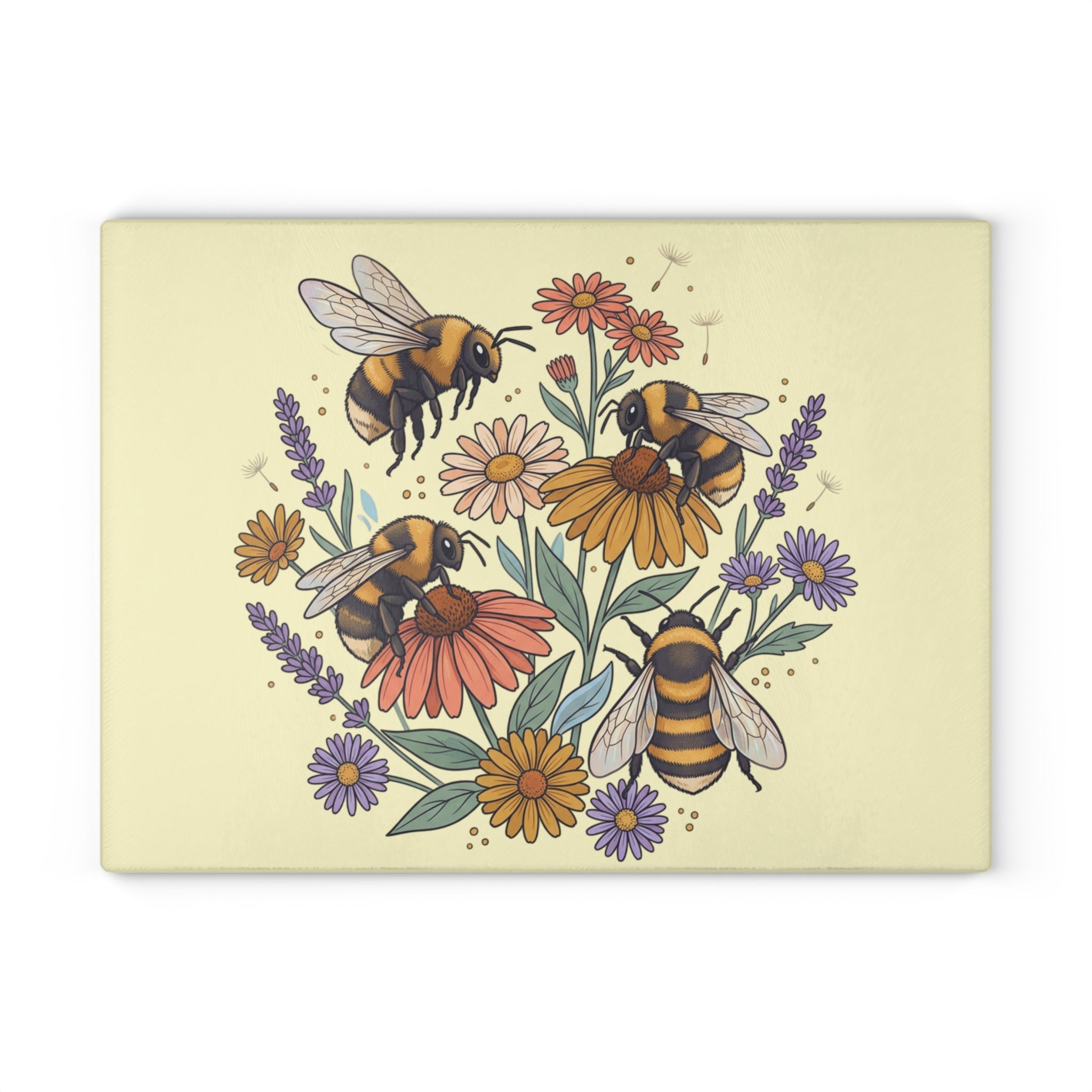 Glass Cutting Board | Bee and Wildflowers Kitchen Decor