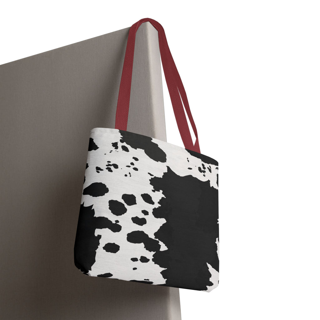 Tote Bag | Black & White Cow Print Patterned Shoulder Tote