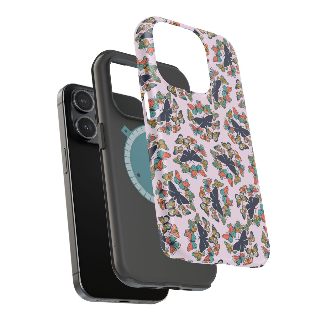 Phone Cases | Pastel Butterflies and Moths Pattern Magnetic Impact-Resistant Case