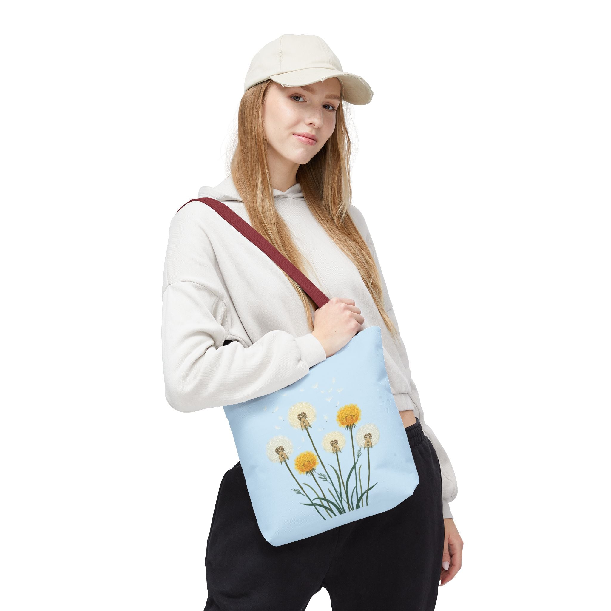Tote Bag | Dandelions on Light Blue Background