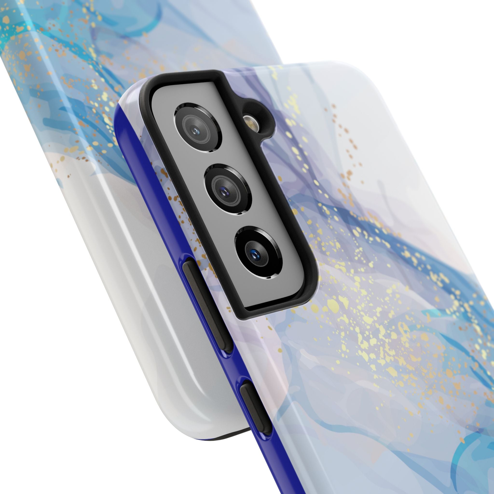 Phone Case | Gold Fleck Blue Marble Tough Protective Phone Cover