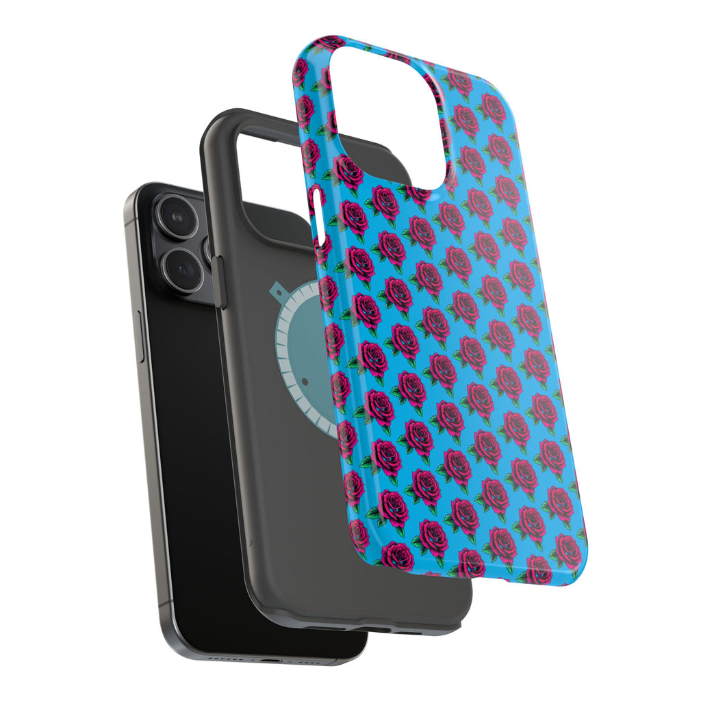 Phone Cases | Bright Rose Pattern Magnetic Impact-Resistant Case