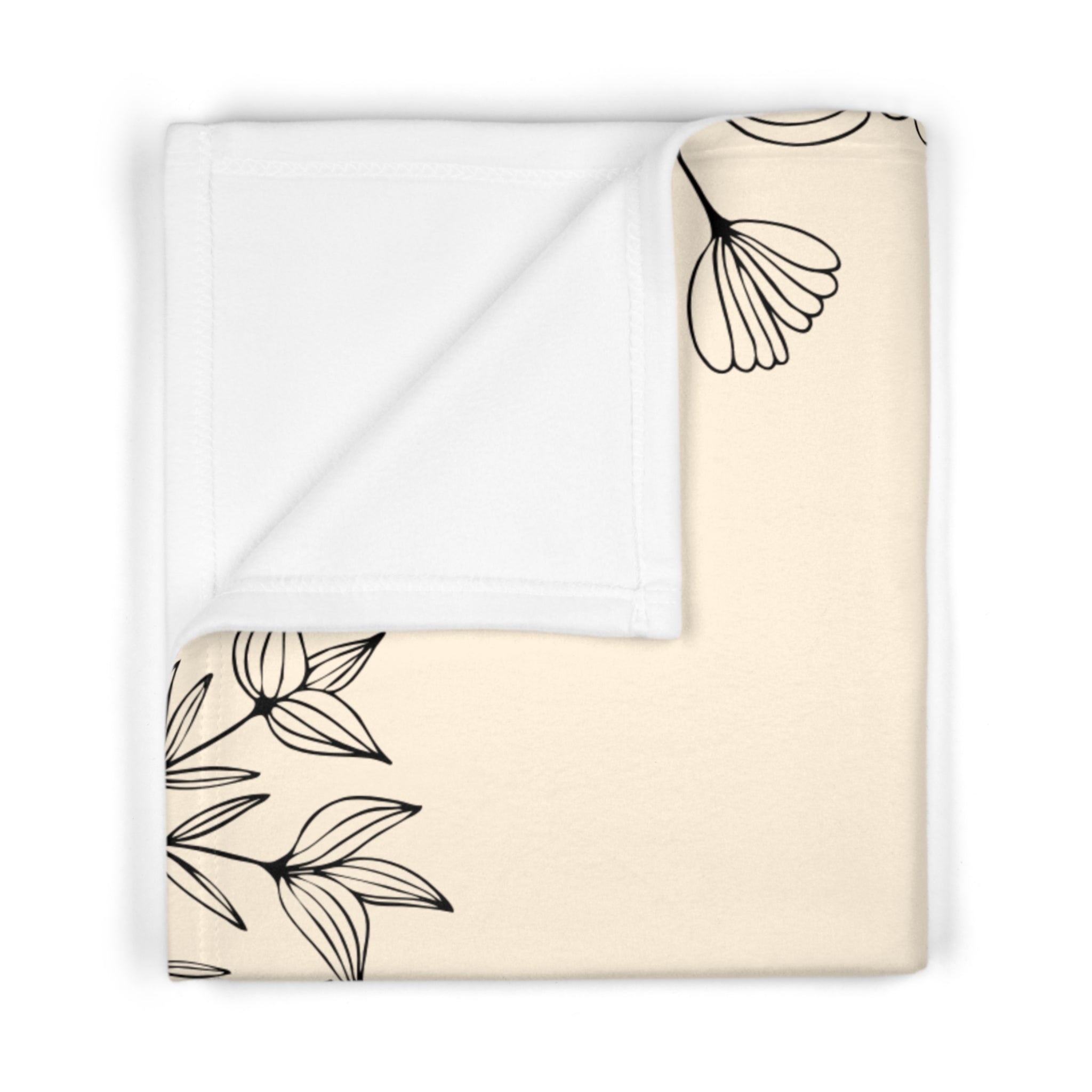 Baby Blanket | Custom Name Floral Mouse Soft Motif Fleece Blanket