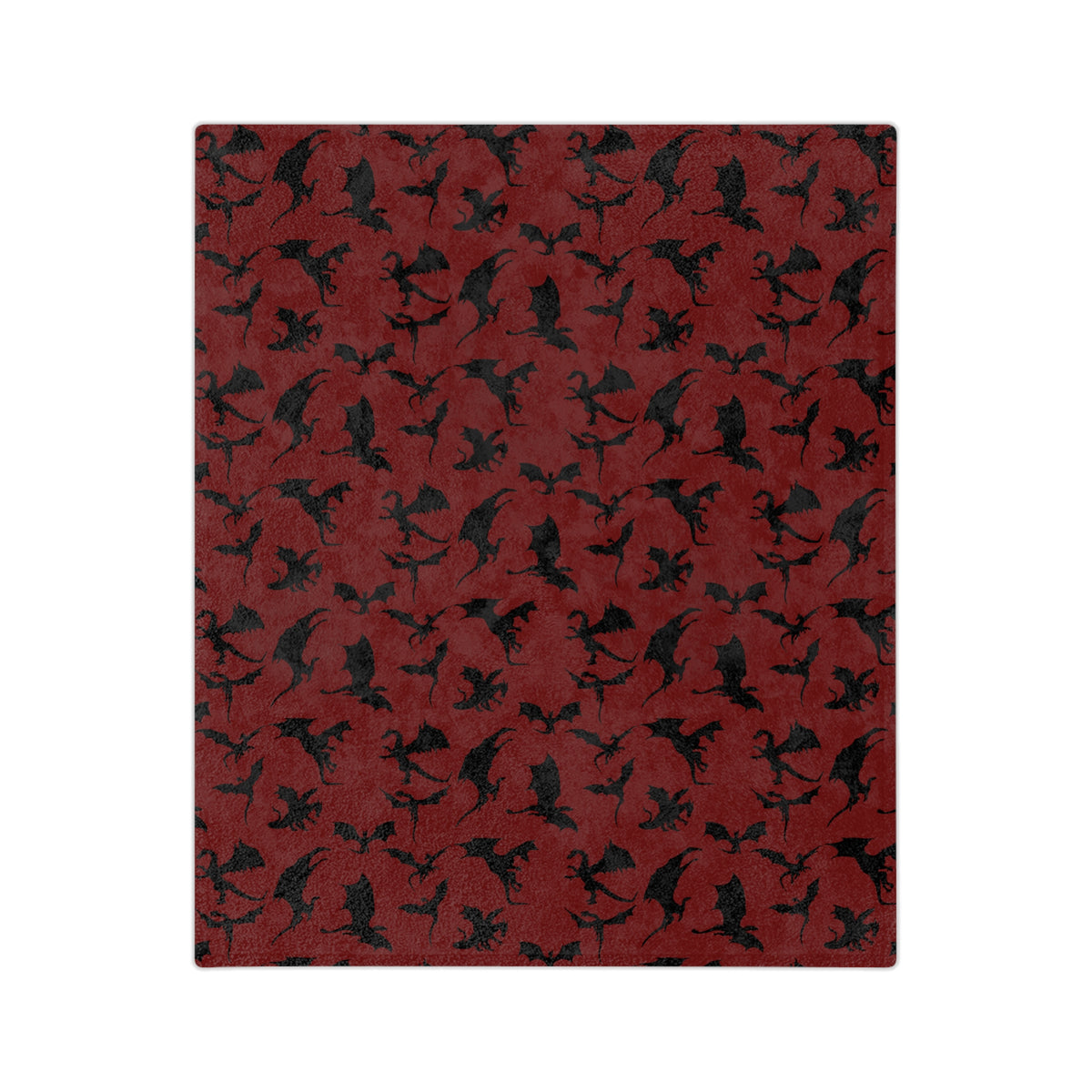 Crimson Dragons' Silhouettes Velveteen Throw