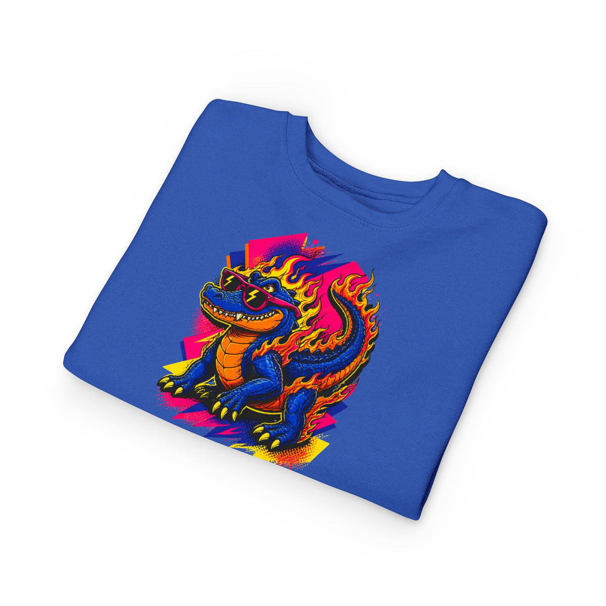 Bold Neon Alligator Sweatshirt for Tots