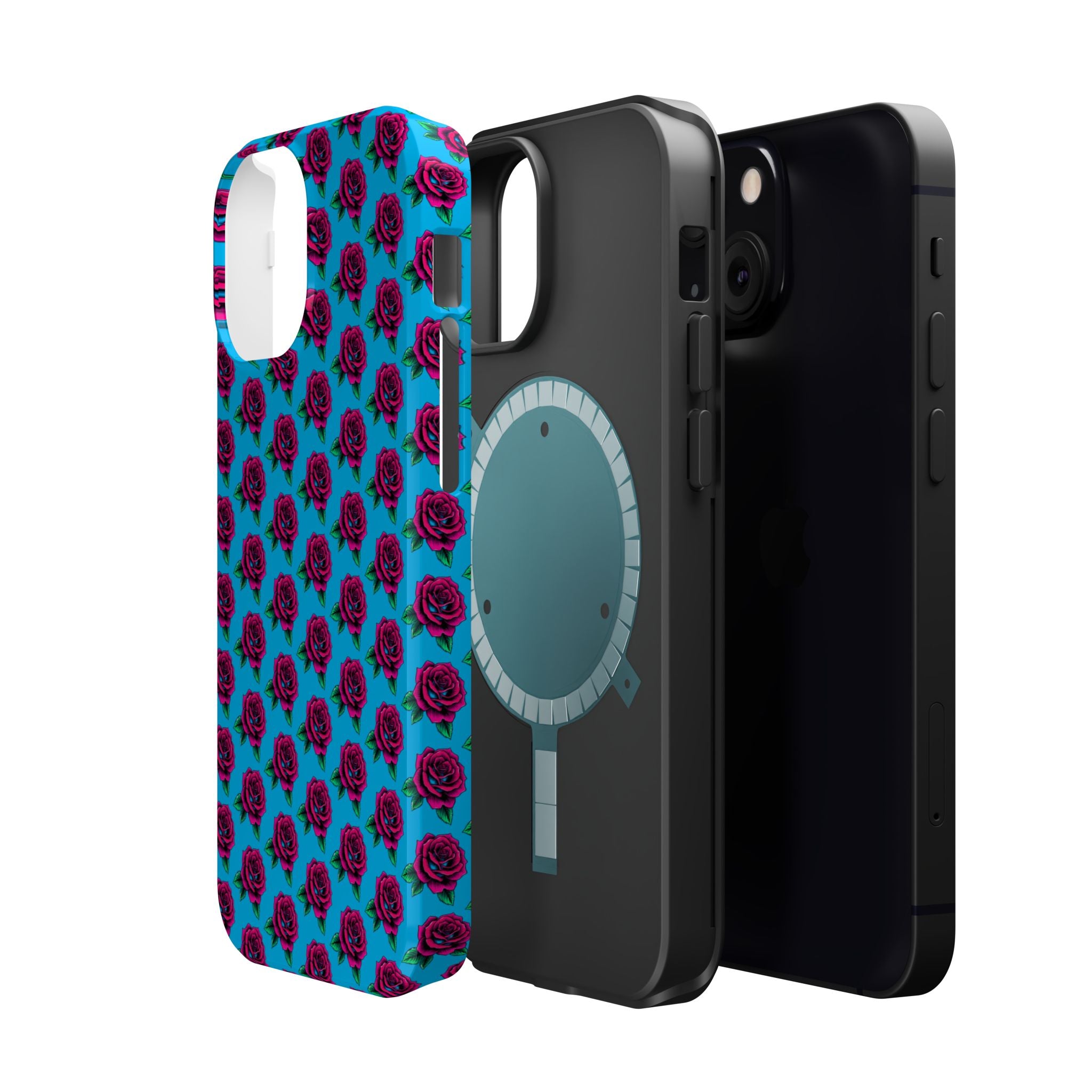 Phone Cases | Bright Rose Pattern Magnetic Impact-Resistant Case