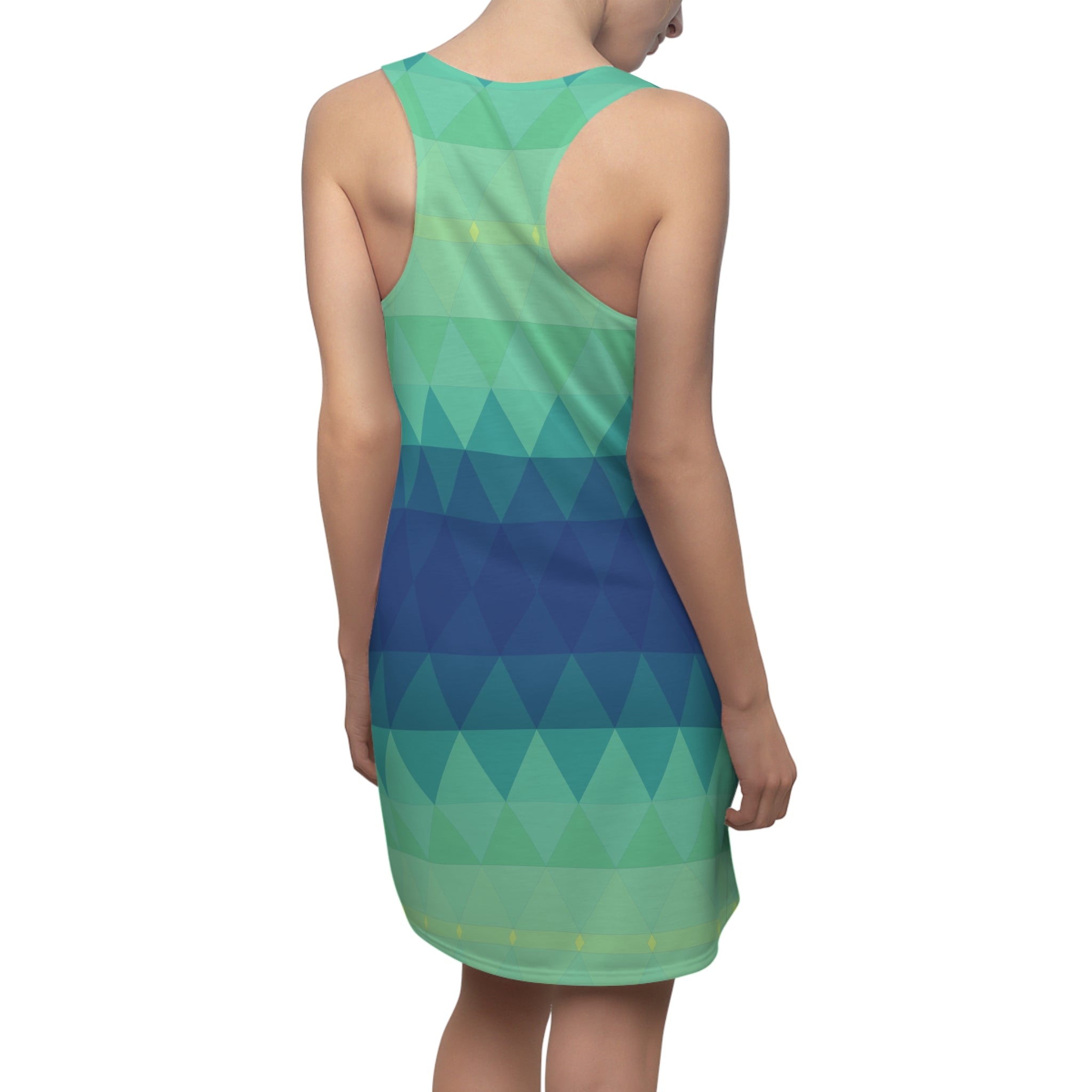 Women's Racerback Dress | Geometric Teal Dress