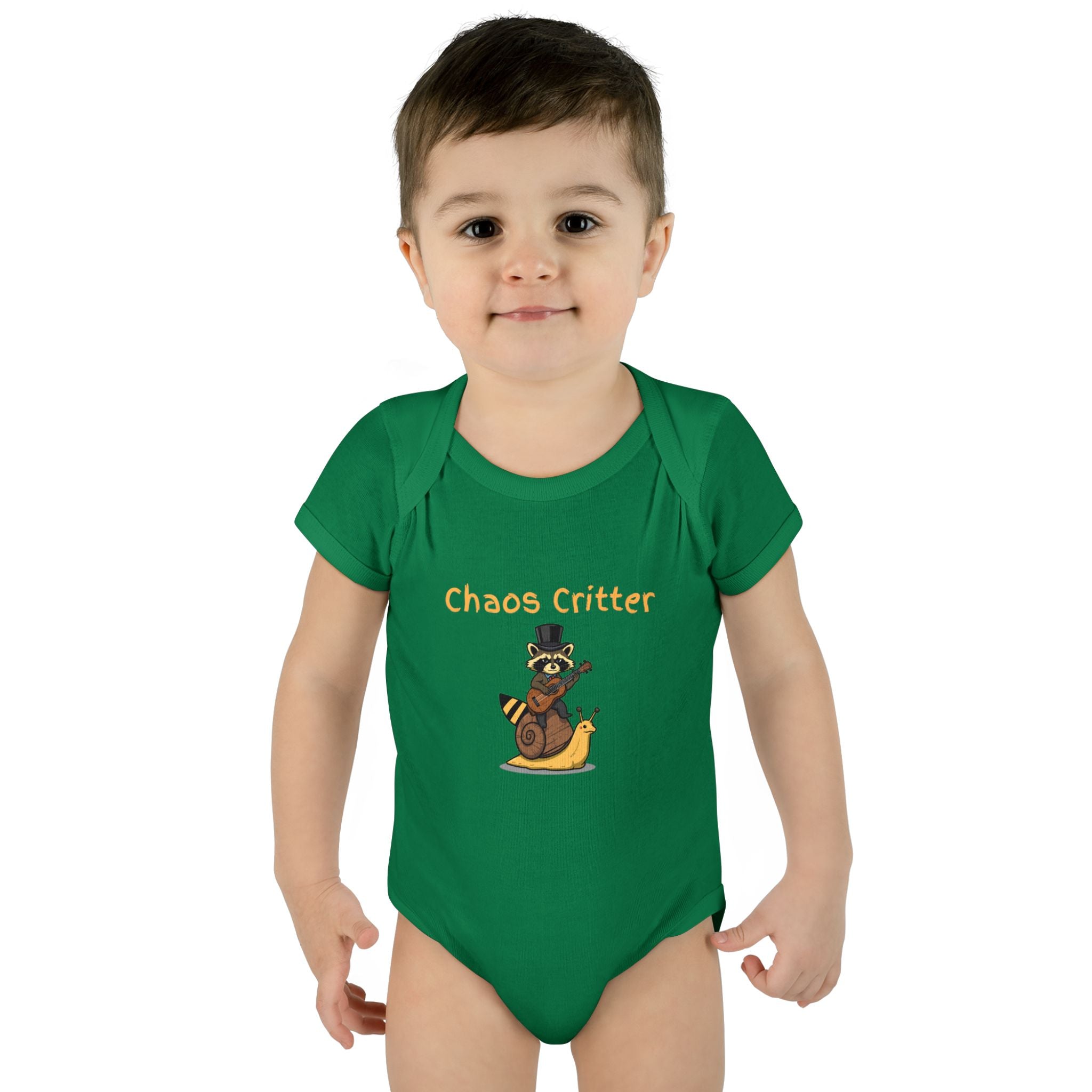 Baby Bodysuit | 'Chaos Critter' Playful Racoon Baby Onesie