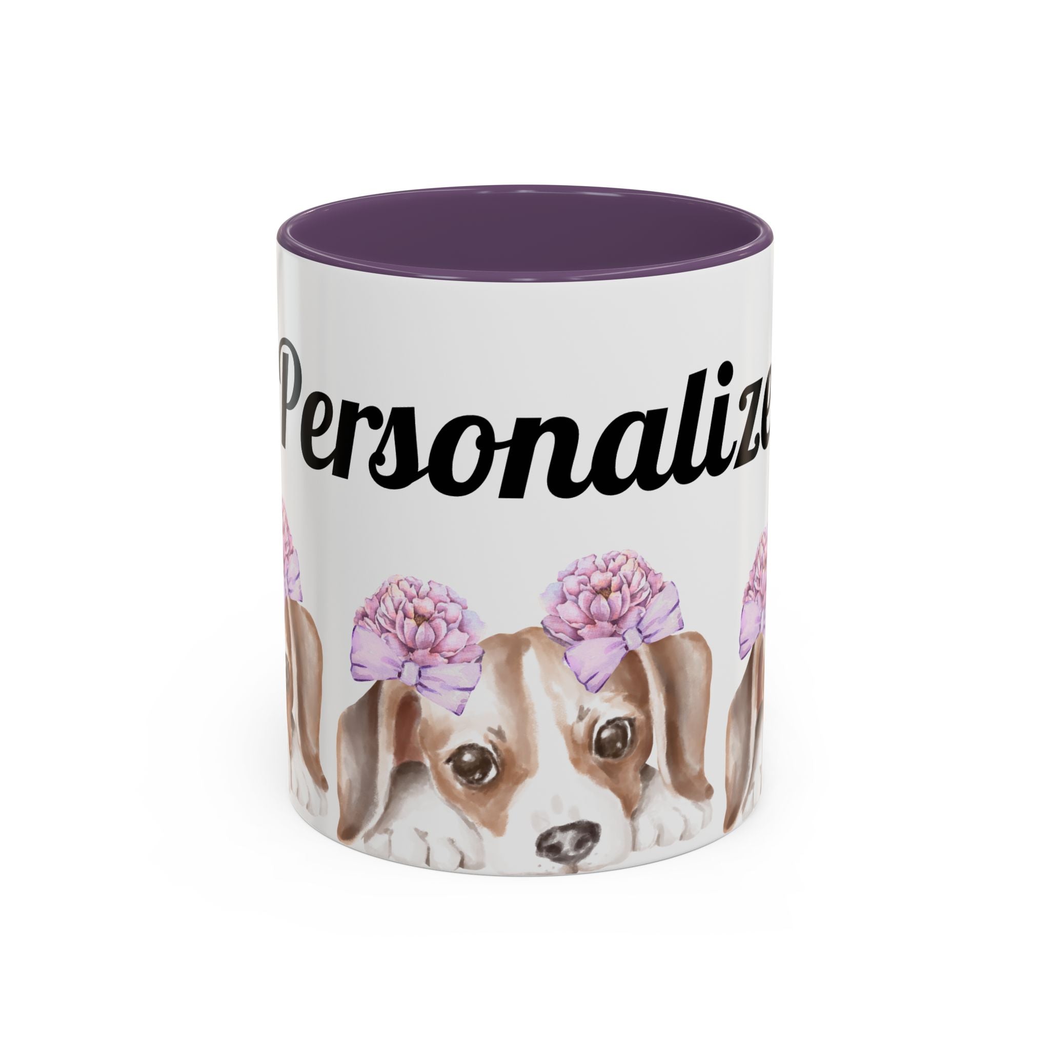 Coffee Mug | Puppy Face with Custom Script Accent Mug (11/15oz)