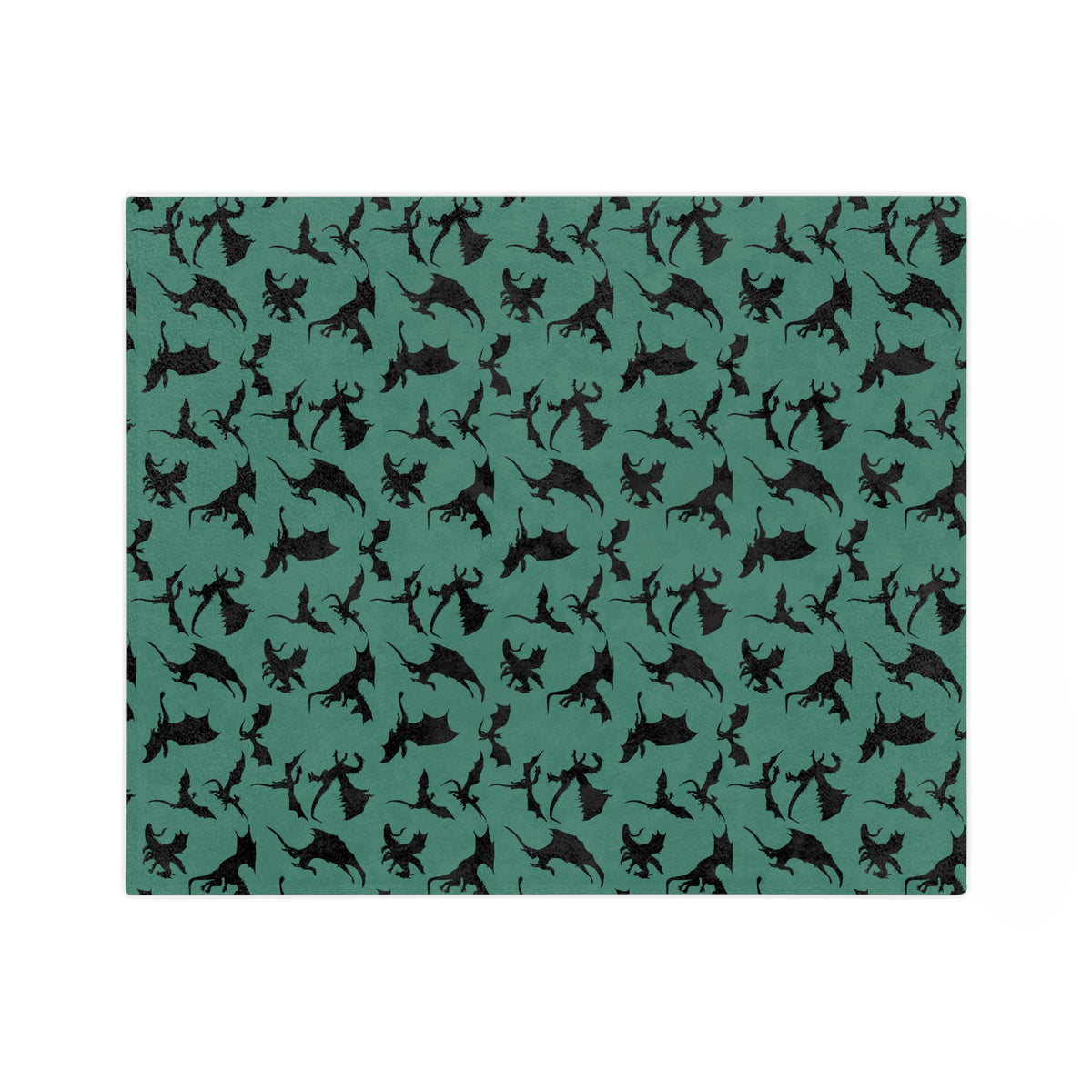Deep Evergreen Dragons Velveteen Microfiber Throw