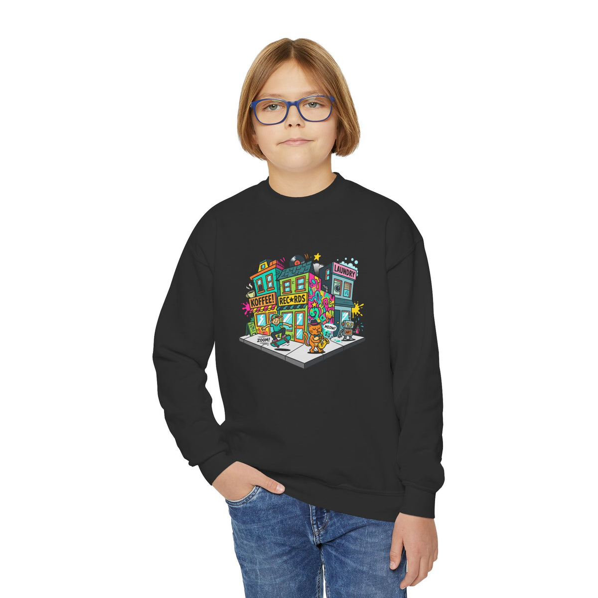 Colorful City Life Crewneck Sweatshirt