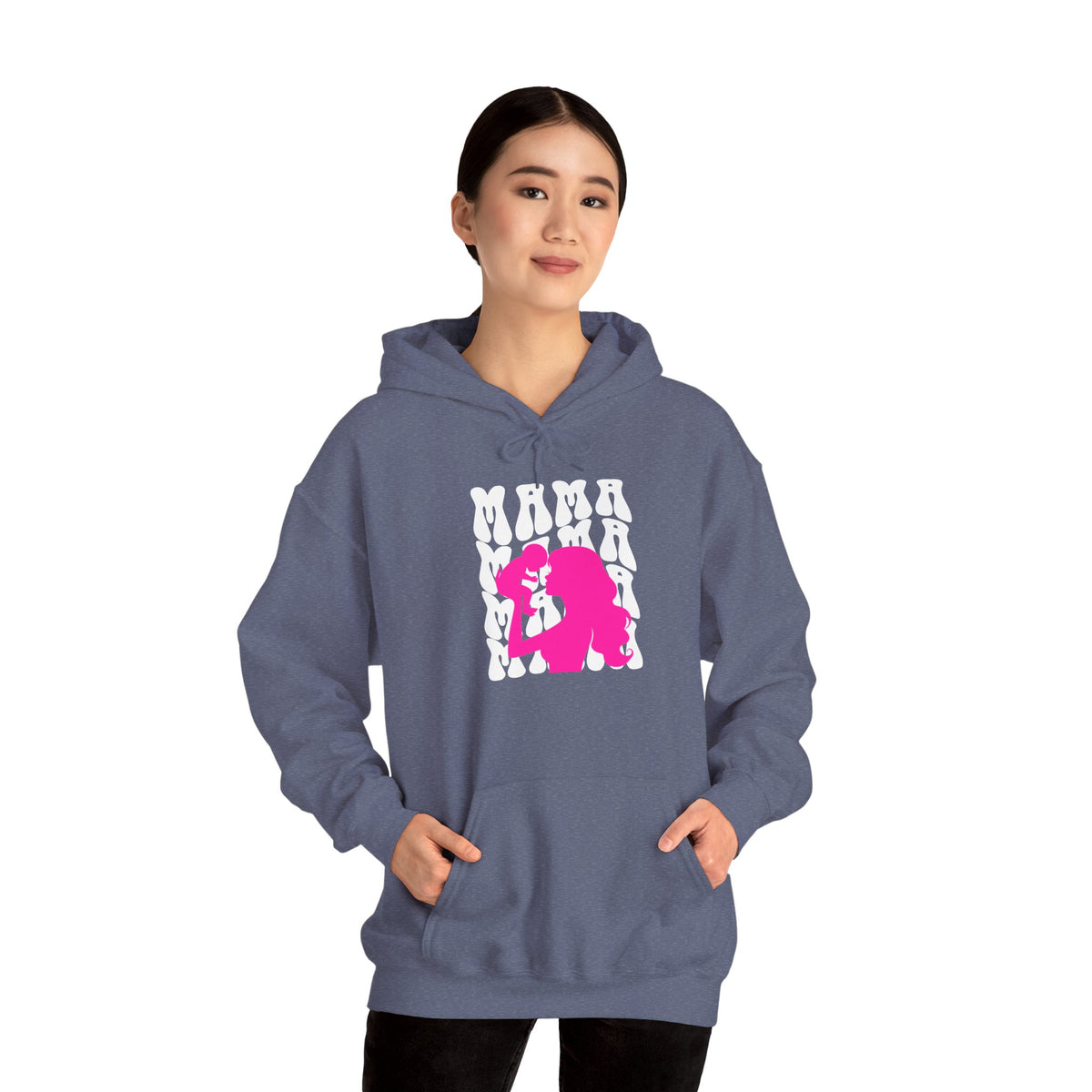 Pink "Mama" & Baby Silhouette Hoodie