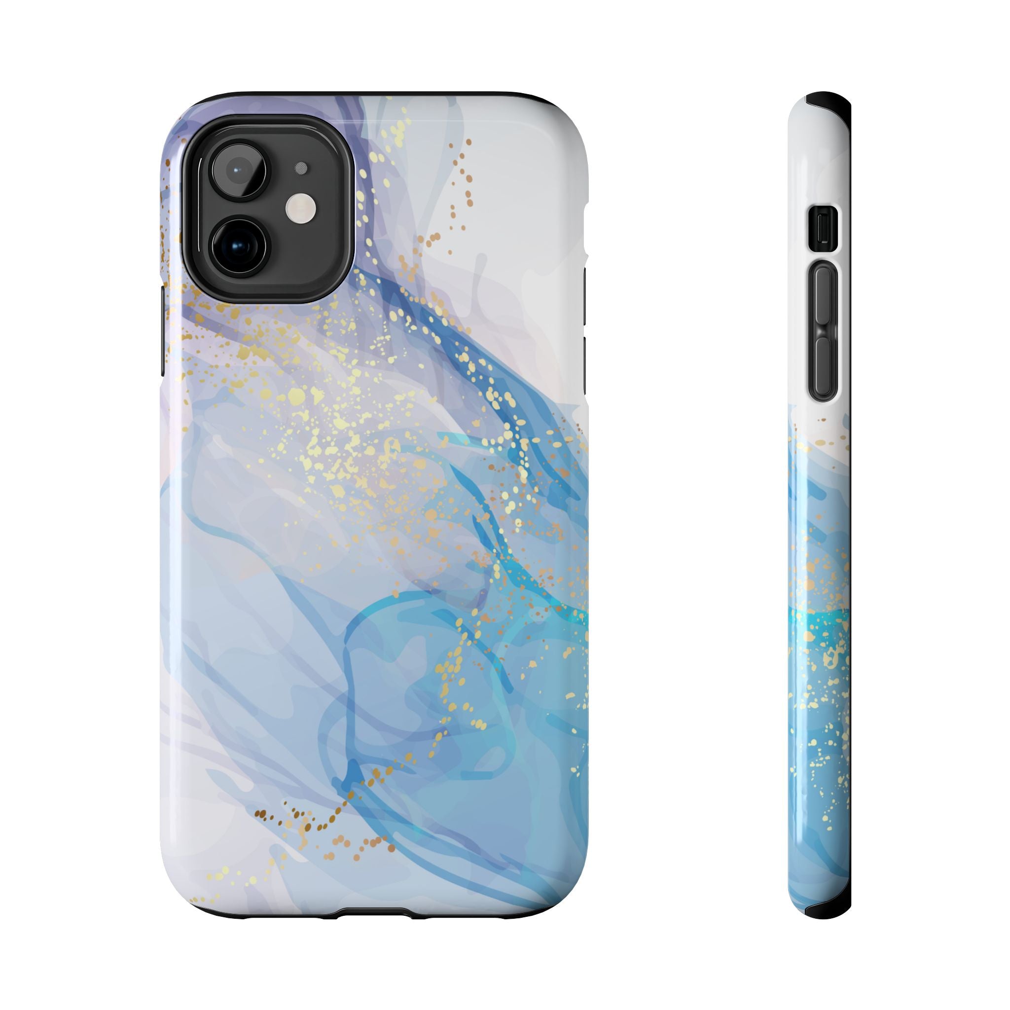 Phone Case | Gold Fleck Blue Marble Tough Protective Phone Cover