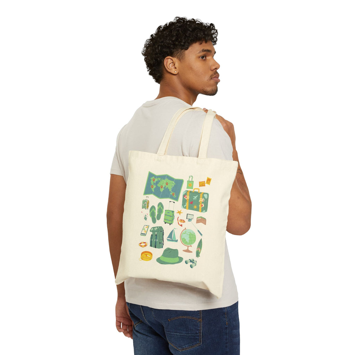 Travel Essentials Canvas Tote Bag