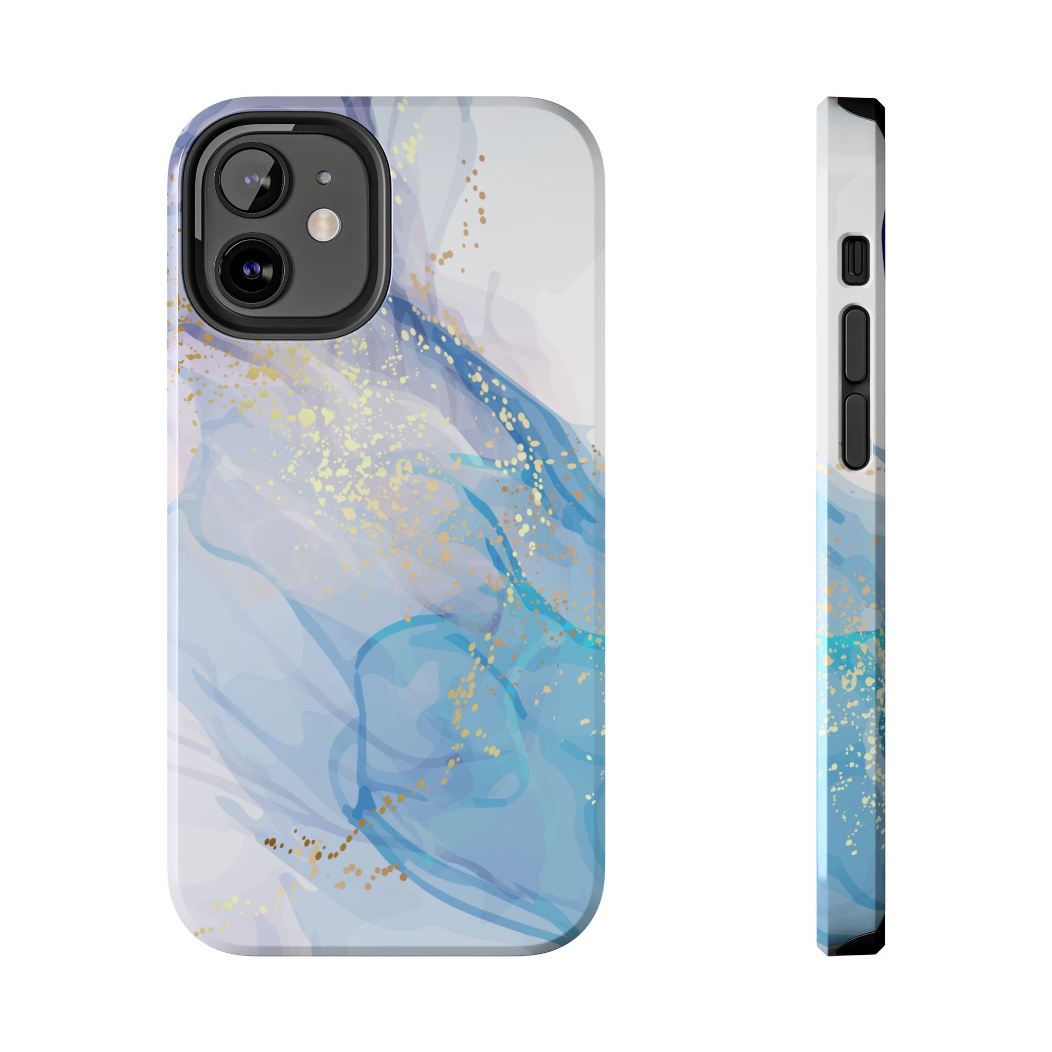 Phone Case | Gold Fleck Blue Marble Tough Protective Phone Cover