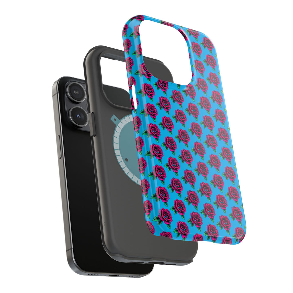 Phone Cases | Bright Rose Pattern Magnetic Impact-Resistant Case