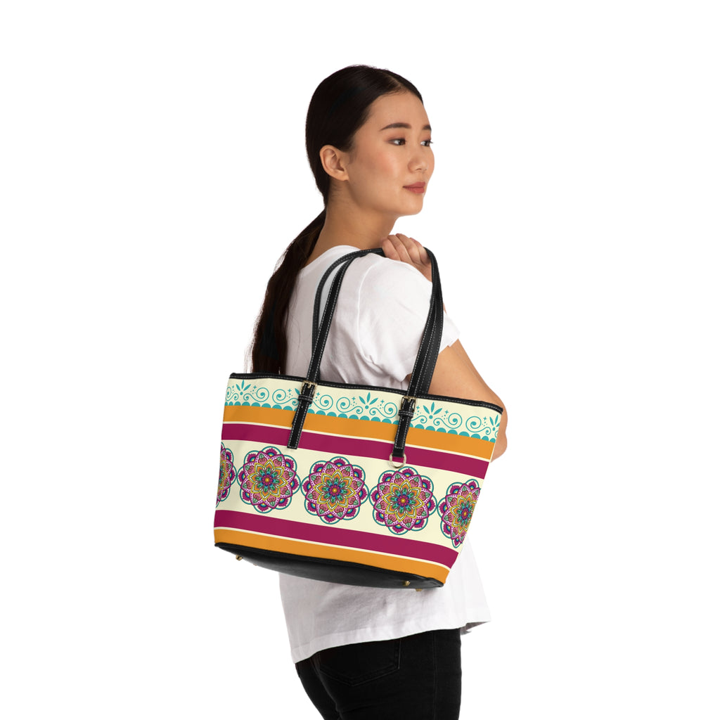 Handbag | Bright Boho Mandala Stripe Shoulder Bag
