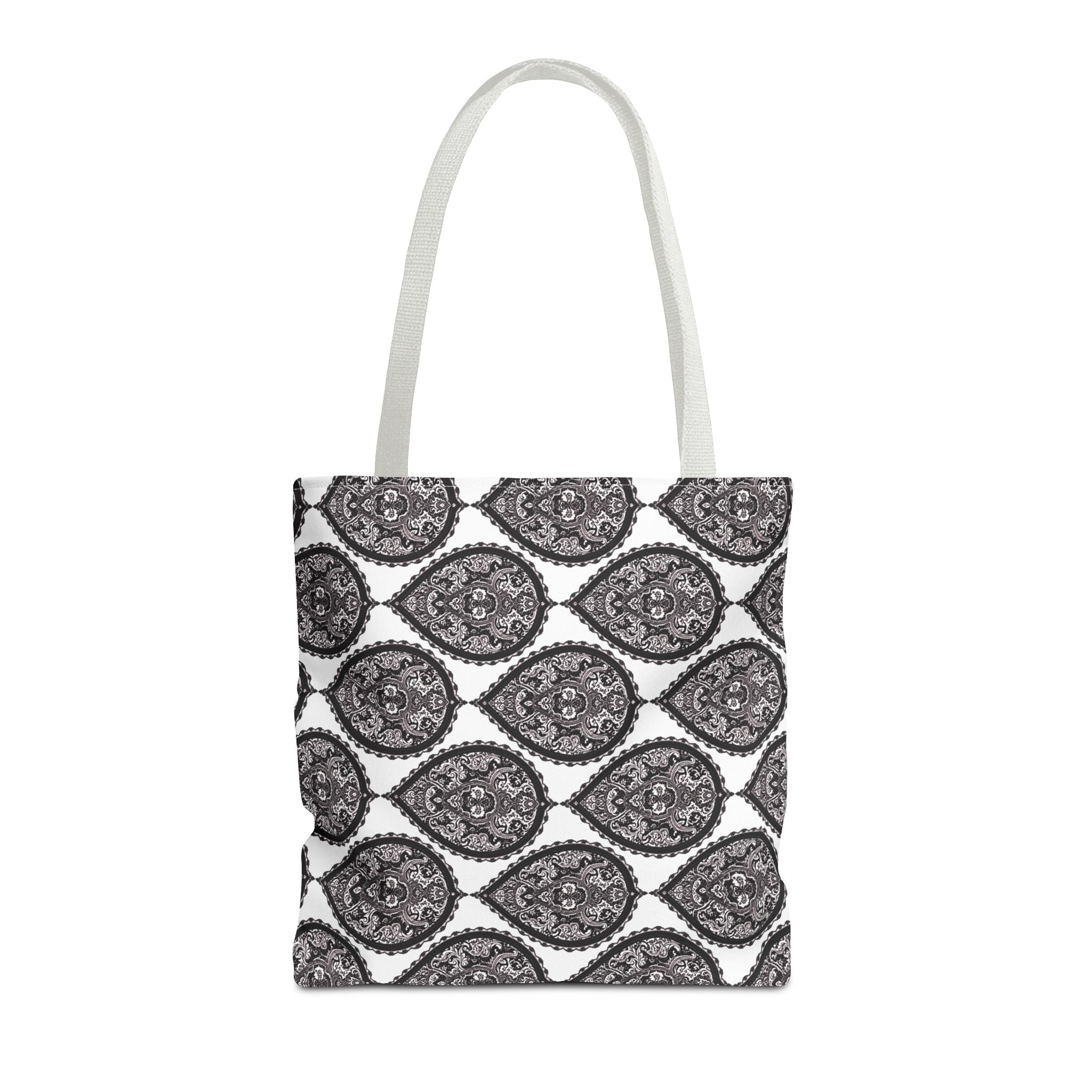 Tote Bag | Black & White Paisley Pattern