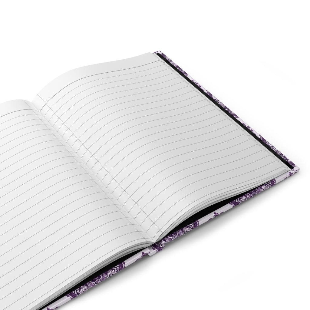 Journal | Stylized Purple Paisley Pattern Hardcover Notebook