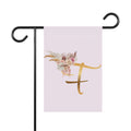 Home & Garden Banner | 'F' Monogram Blush Petals Flag