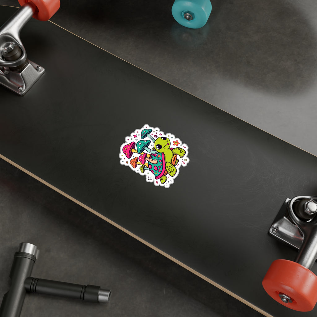 Vinyl Decal | Colorful Cute Mushroom Turtle Kiss-Cut Sticker
