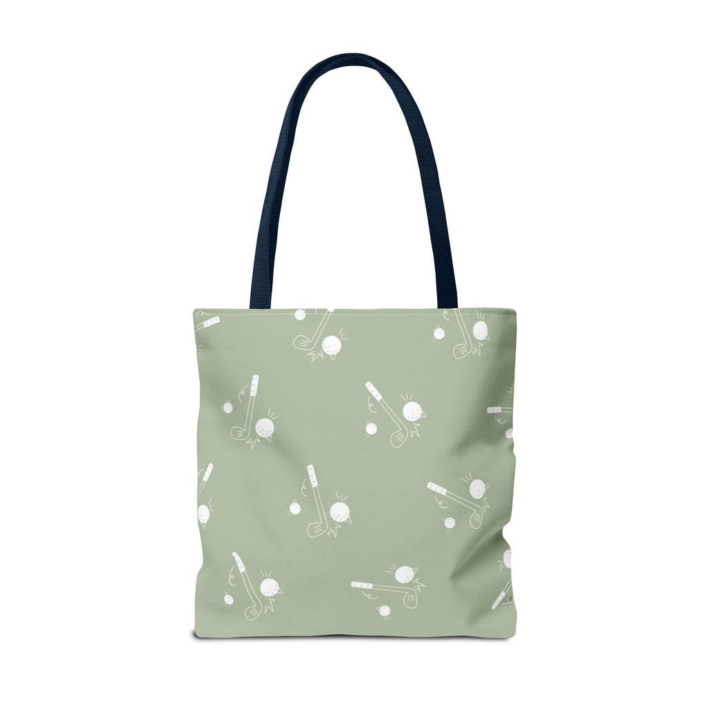Tote Bag | Sage Green and Golf Pattern Shoulder Bag