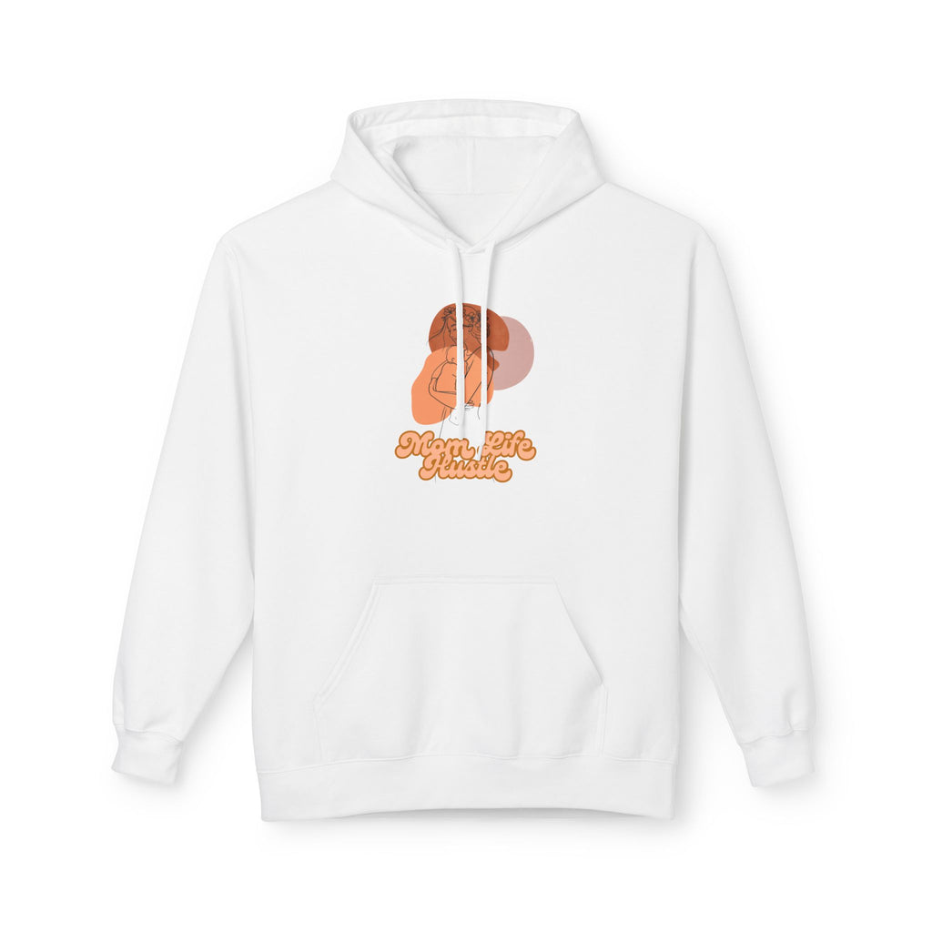 'Mom Life Hustle' Retro Hoodie | Delicate Line Illustration of a Mother & Baby