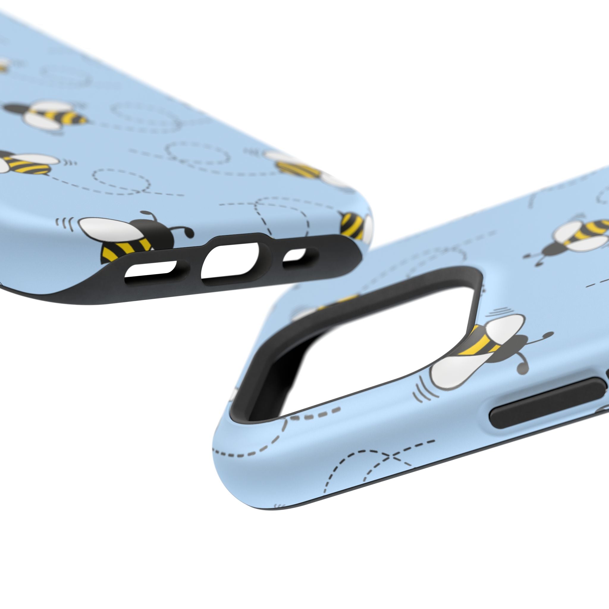 Phone Case | Sky Blue Bee Pattern Magnetic Impact-Resistant Phone Case
