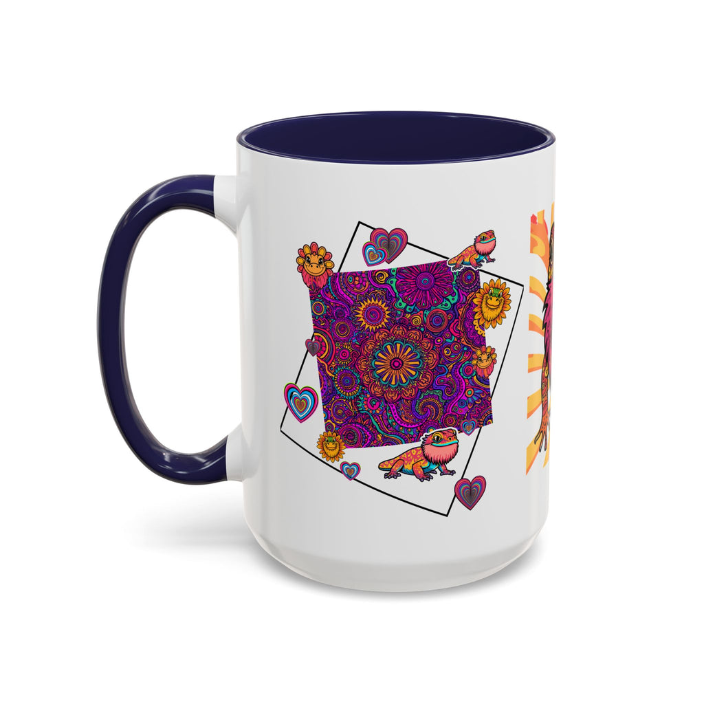 Coffee Mug | Psychedelic Lizards Accent Ceramic Mug