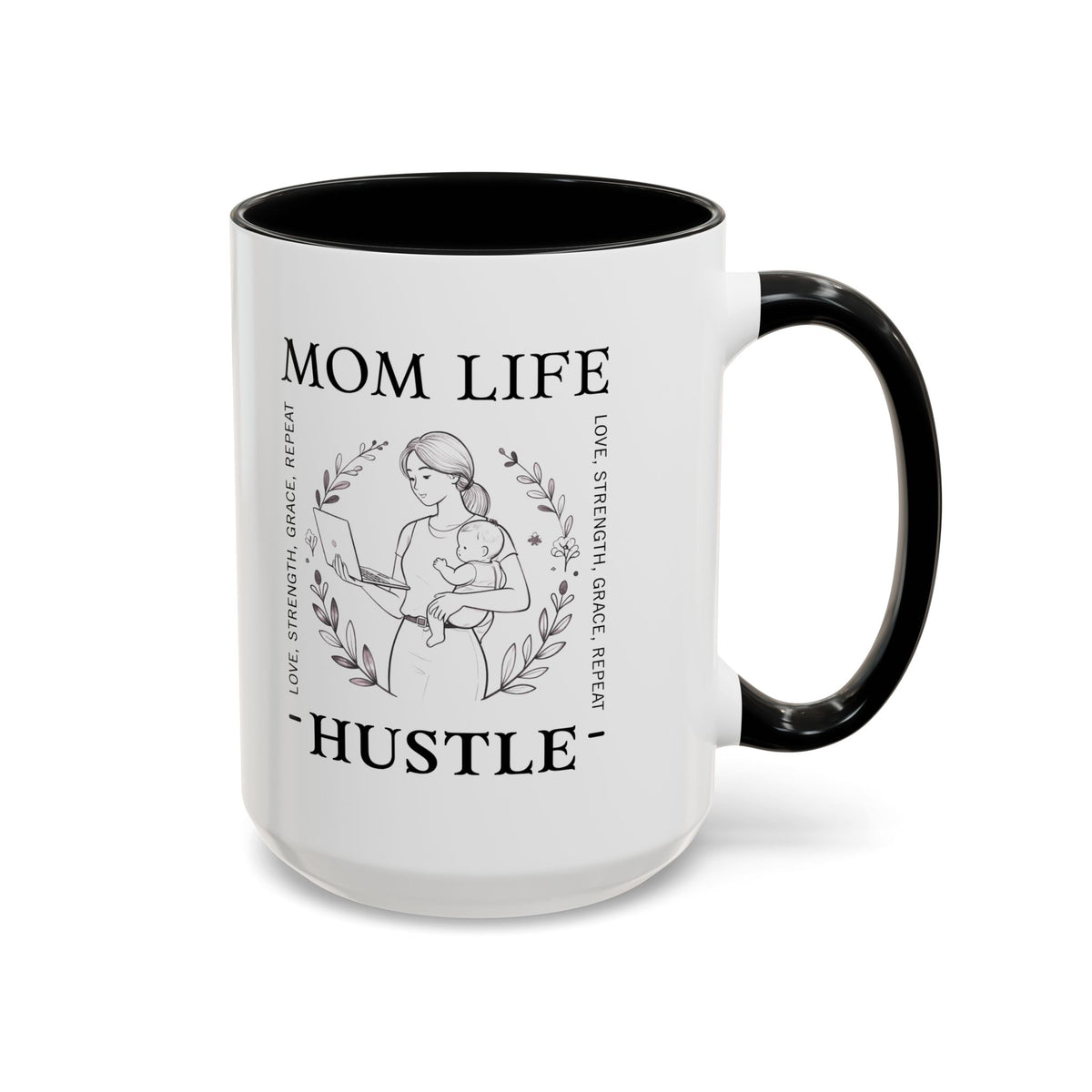 Mom Life Hustle Ceramic Accent Mug