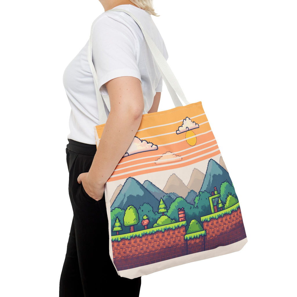 Tote Bag | Pixel Sunset Mountain Gamer Tote
