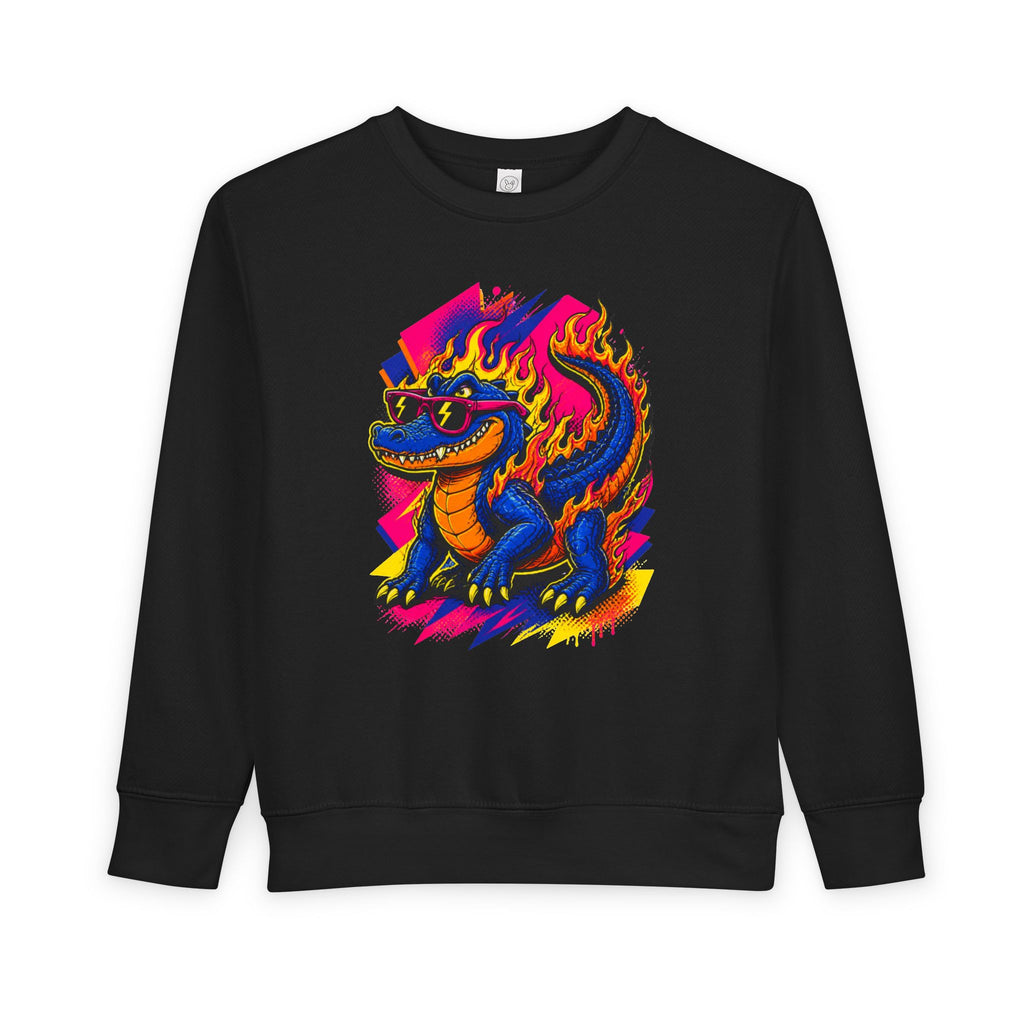 Bold Neon Alligator Sweatshirt for Tots