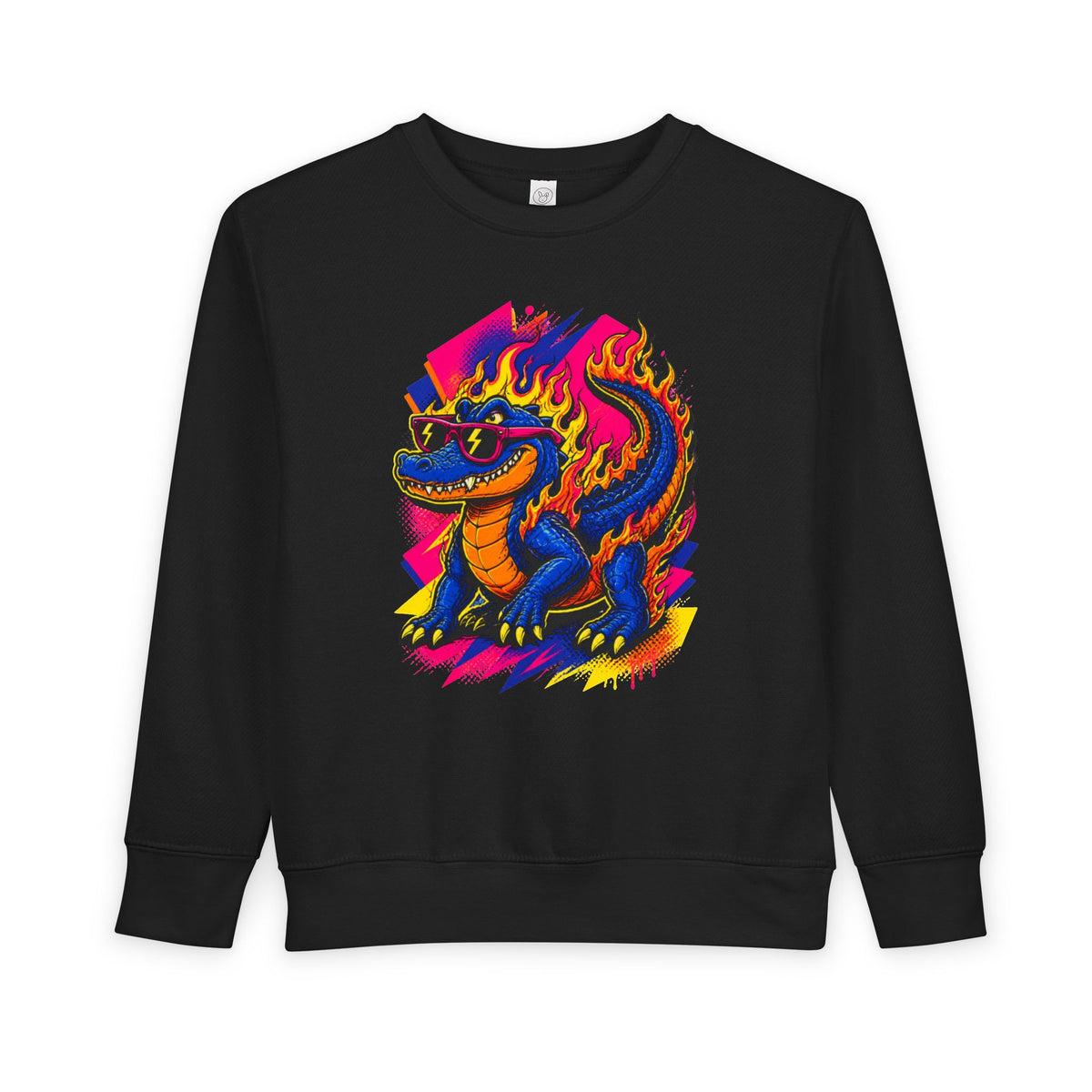 Bold Neon Alligator Sweatshirt for Tots